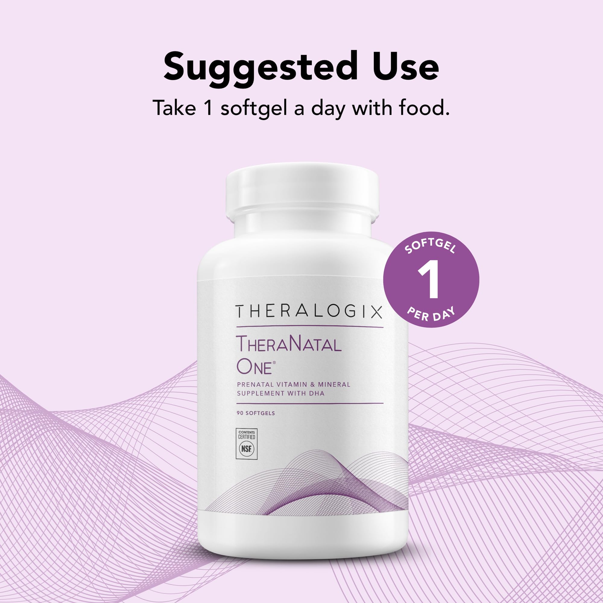 Theralogix TheraNatal One ingredients label showing premium prenatal nutrients.