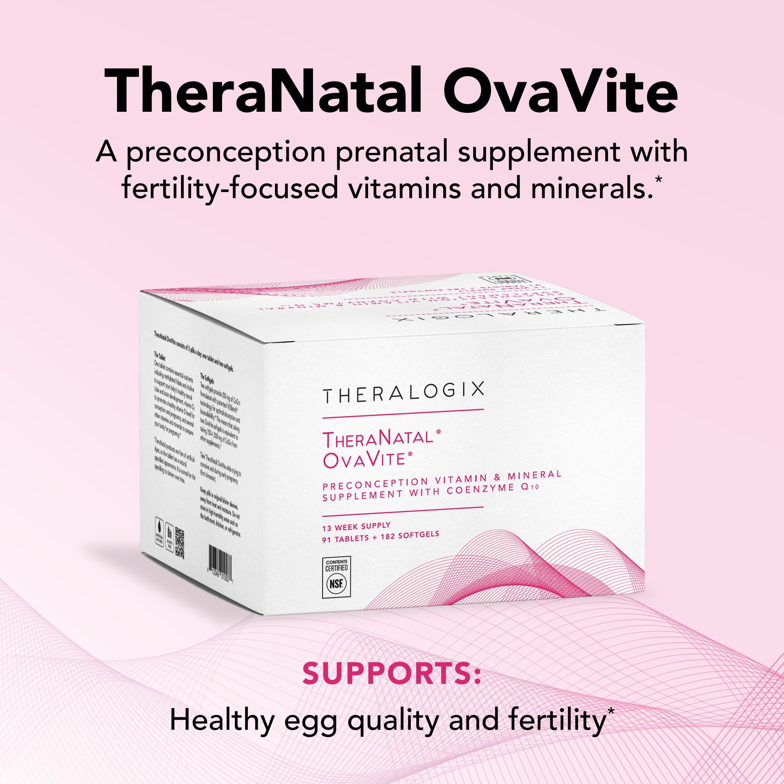 Theralogix TheraNatal OvaVite capsules and tabs in bottle for daily intake