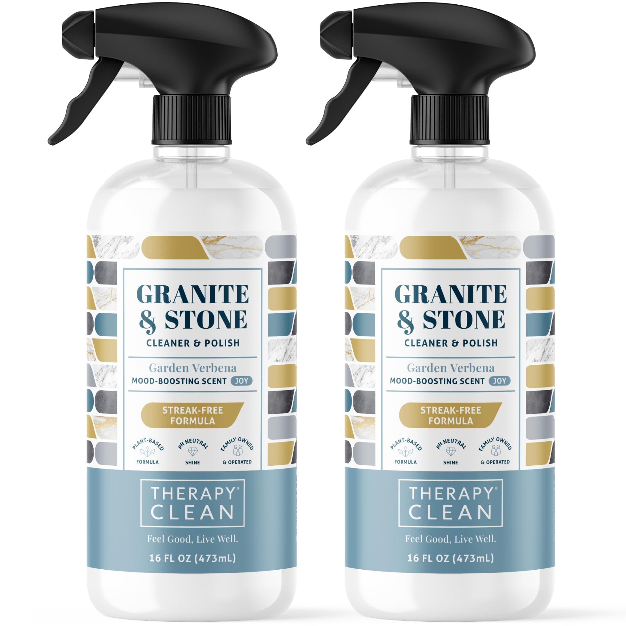Therapy Granite Cleaner bottle for streak-free kitchen countertops.