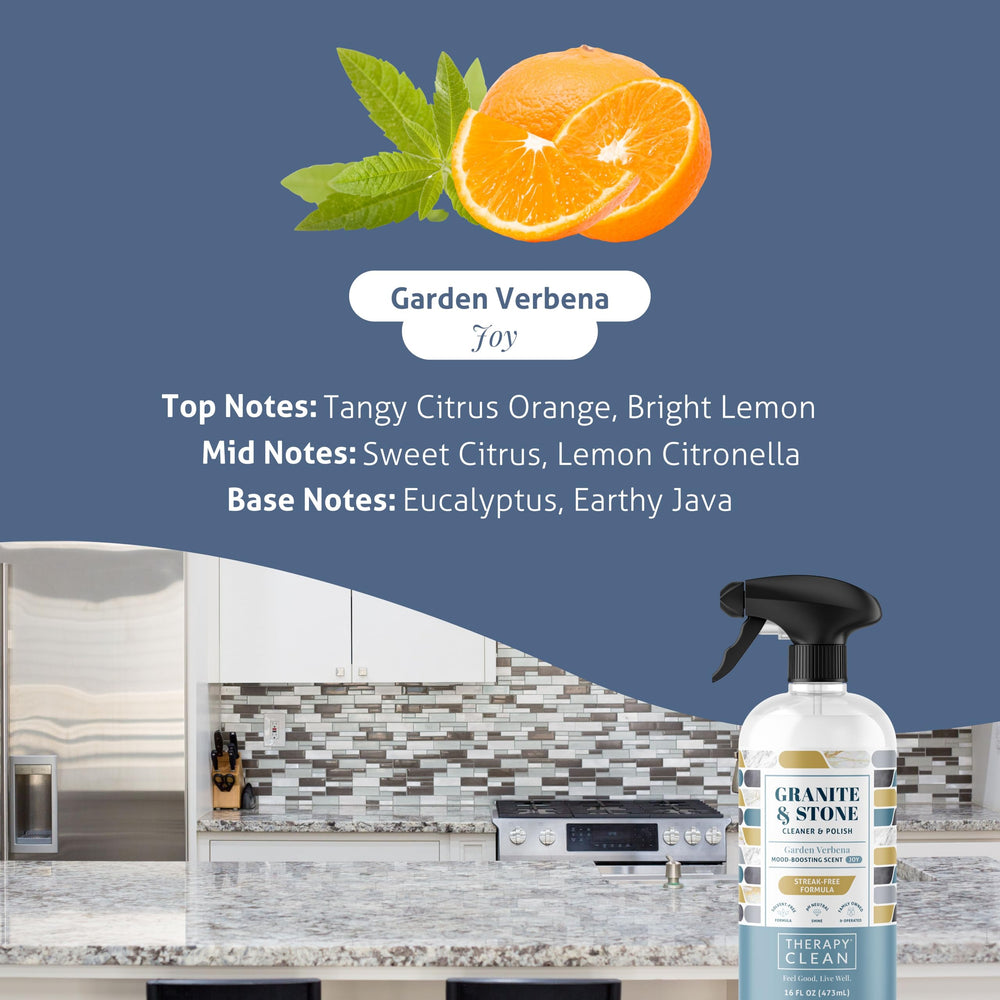Therapy Granite Polish delivers a brilliant, protected shine on surfaces.