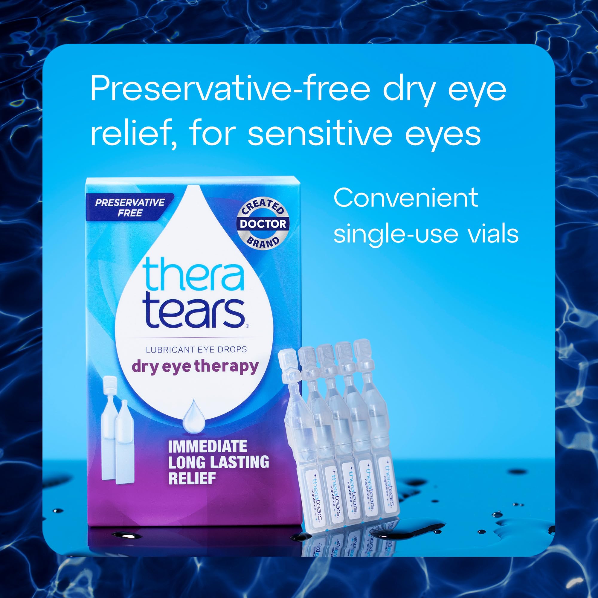 TheraTears Dry Eye Therapy provides rapid hydration for tired eyes