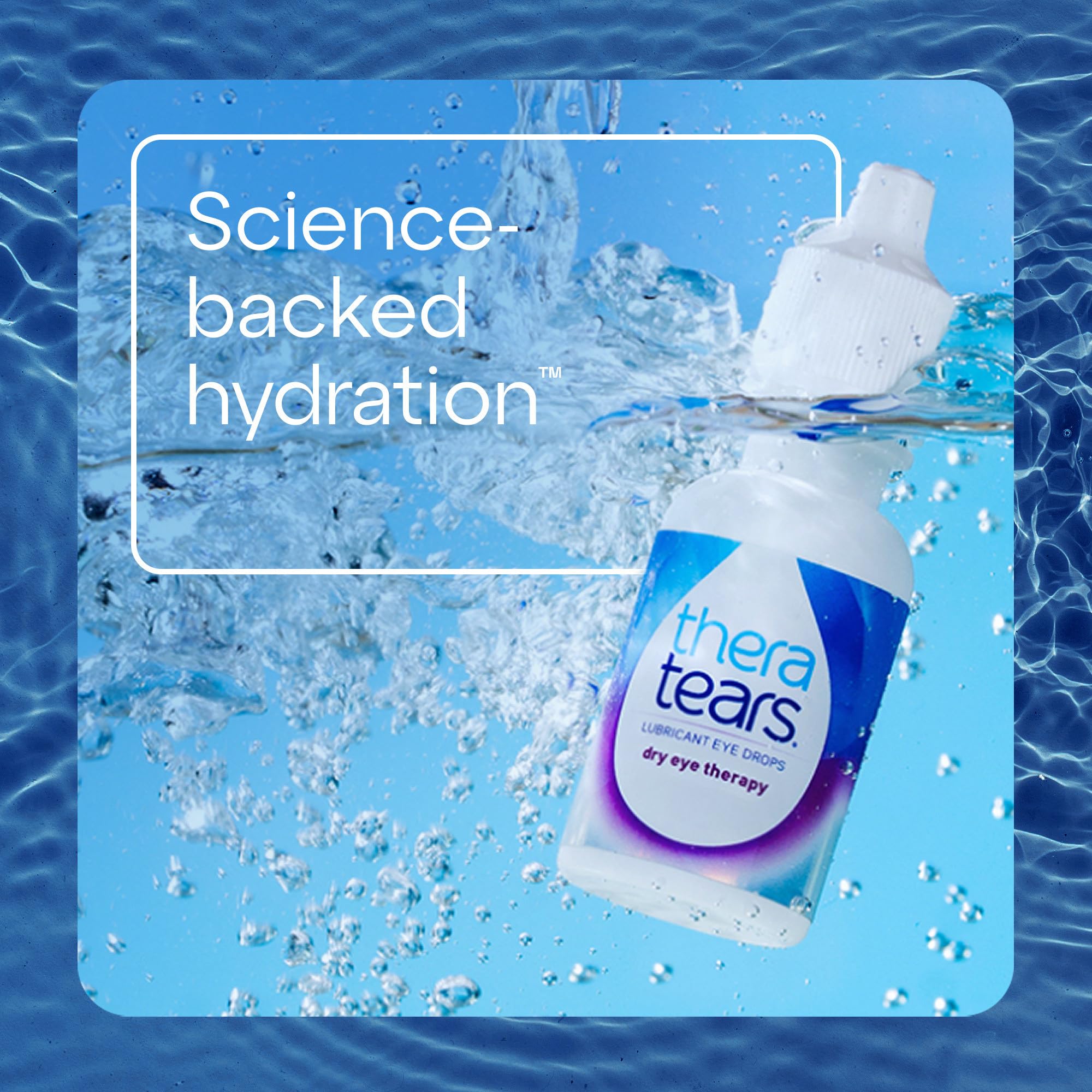 TheraTears Hydrating formula with OxyLytes in a clear bottle.