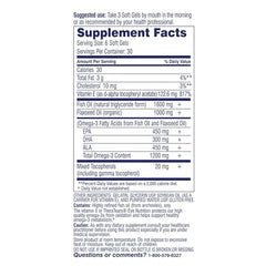 TheraTears Omega 3 bottle side panel shows EPA, DHA, and ALA details.