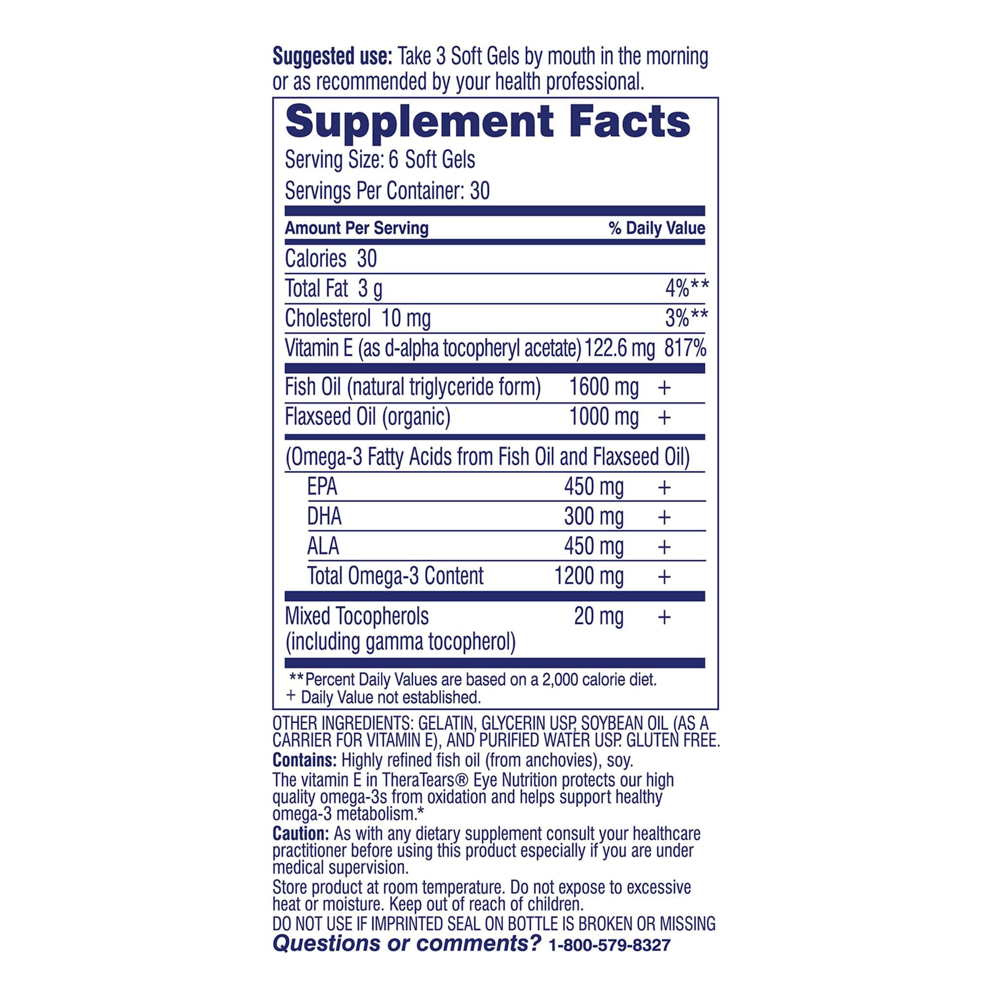 TheraTears Omega 3 bottle on shelf for convenient daily supplementation.