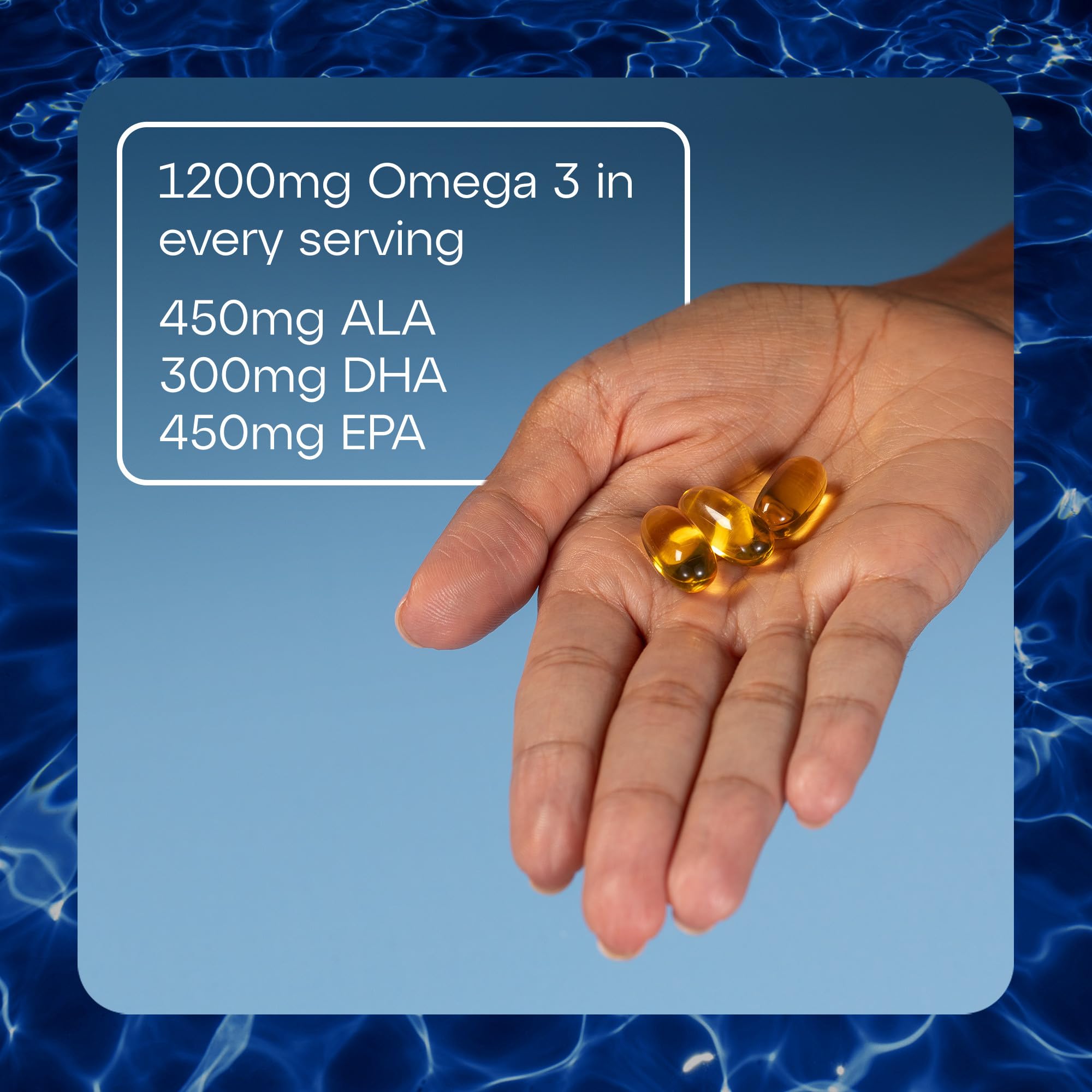 TheraTears Omega 3 vitamin E capsule close-up.