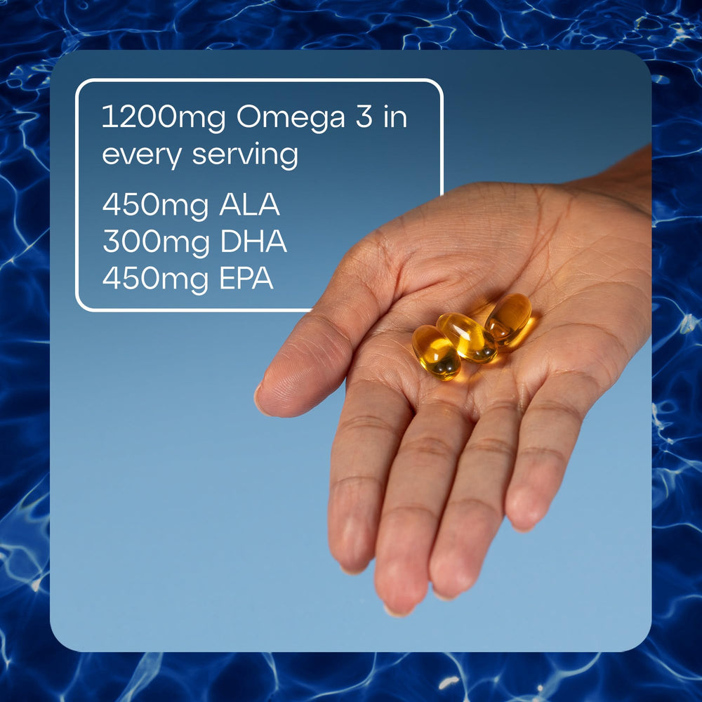 TheraTears Omega 3 vitamin E capsule close-up.