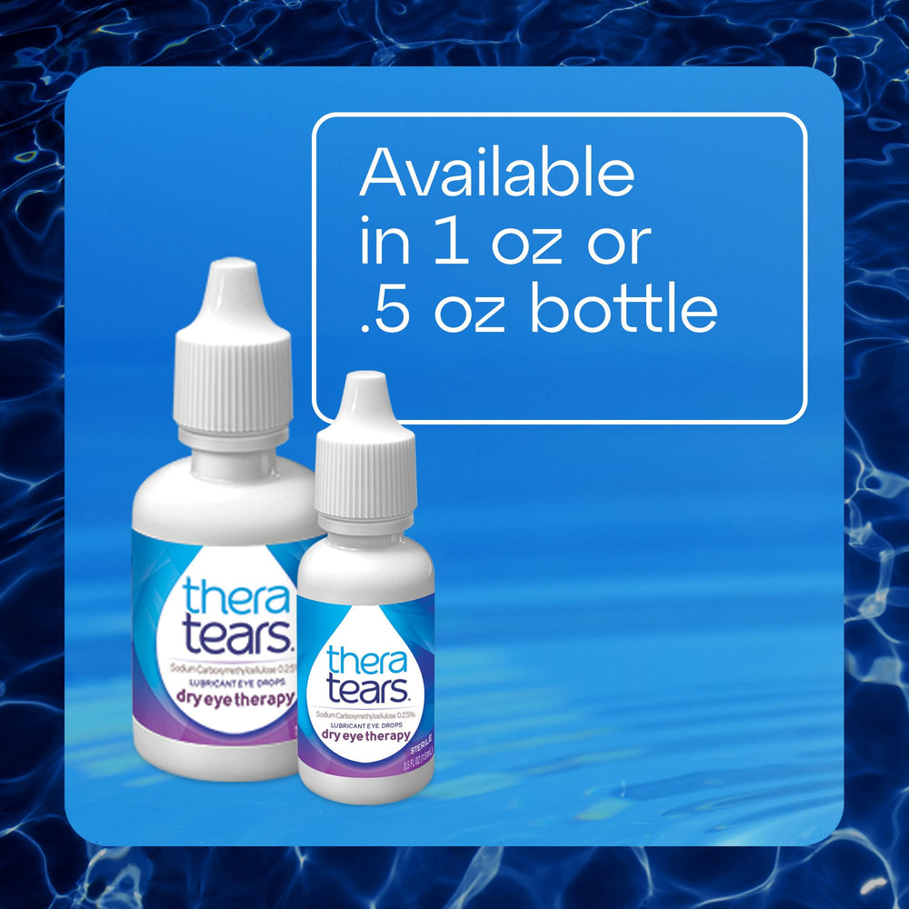 TheraTears on a bathroom counter, ready for daily care.