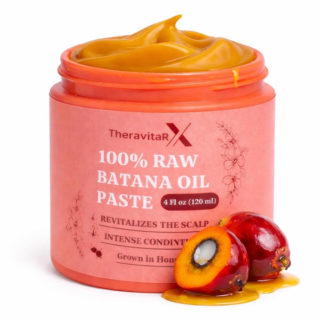 THERAVITARX Batana Oil bottle-front shows pure conditioning and nourishment