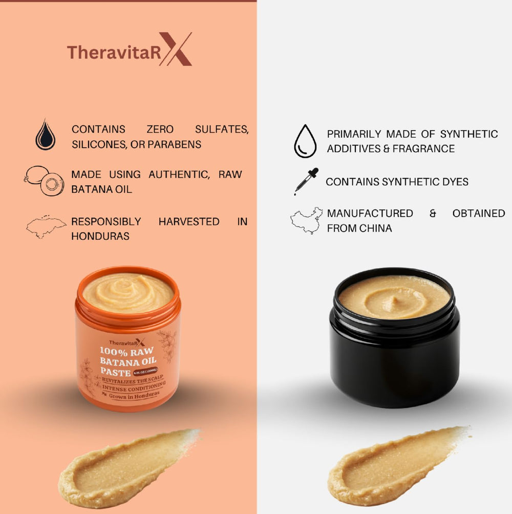 THERAVITARX Batana Oil drops illustrating quick deep-conditioning prep
