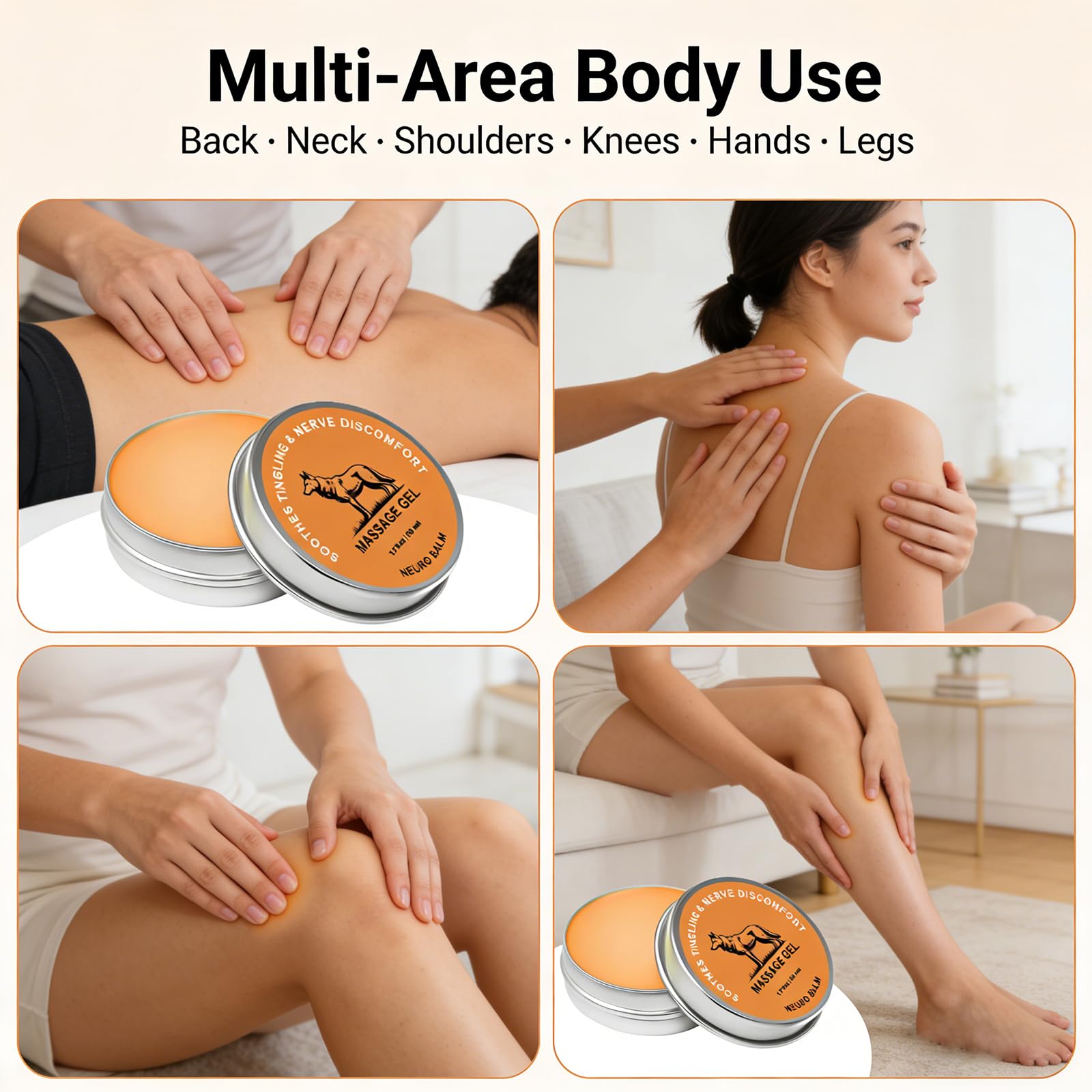 Therawolf Balm on knees and hands for daily care and support.