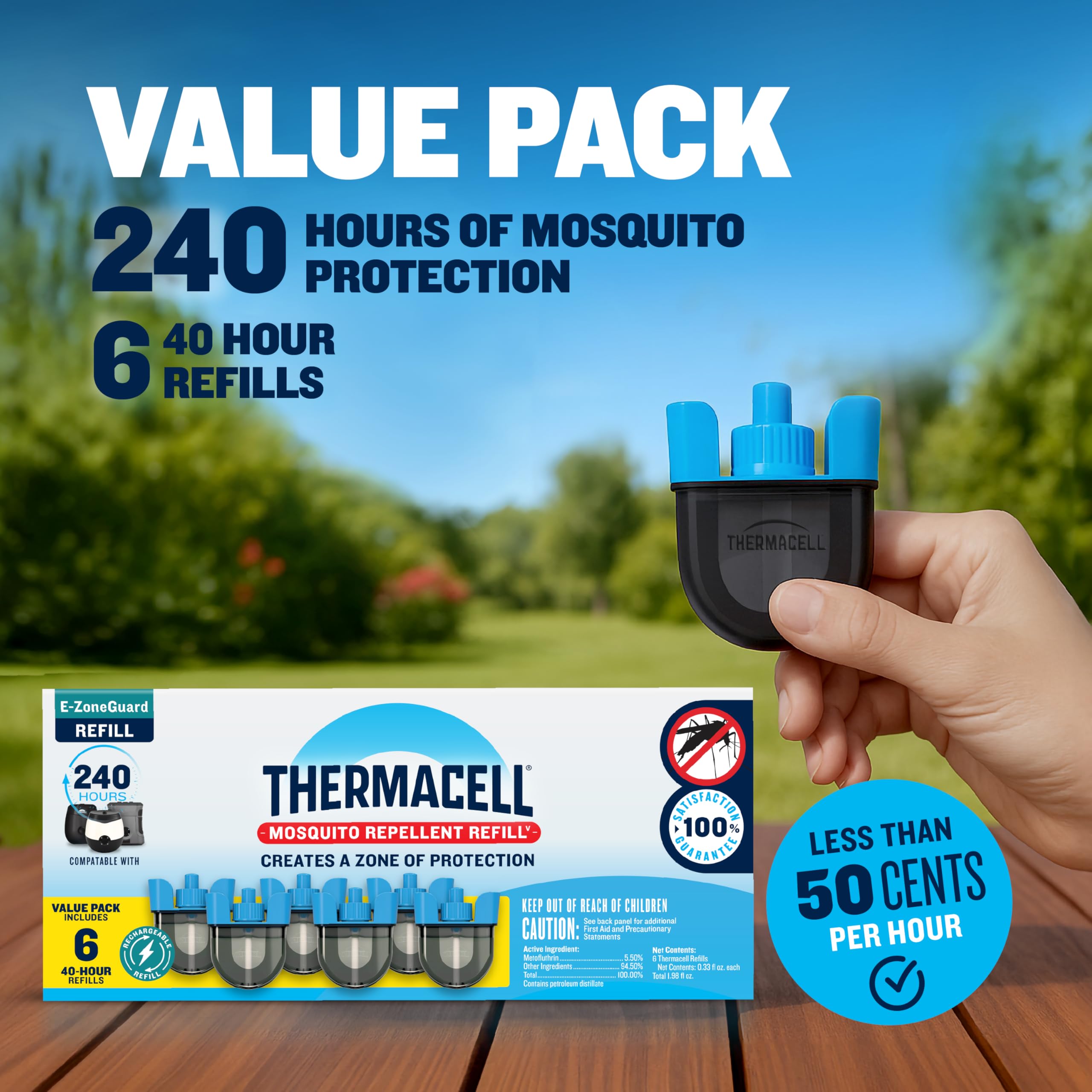 Thermacell portable repeller design suitable for camping and tailgating.