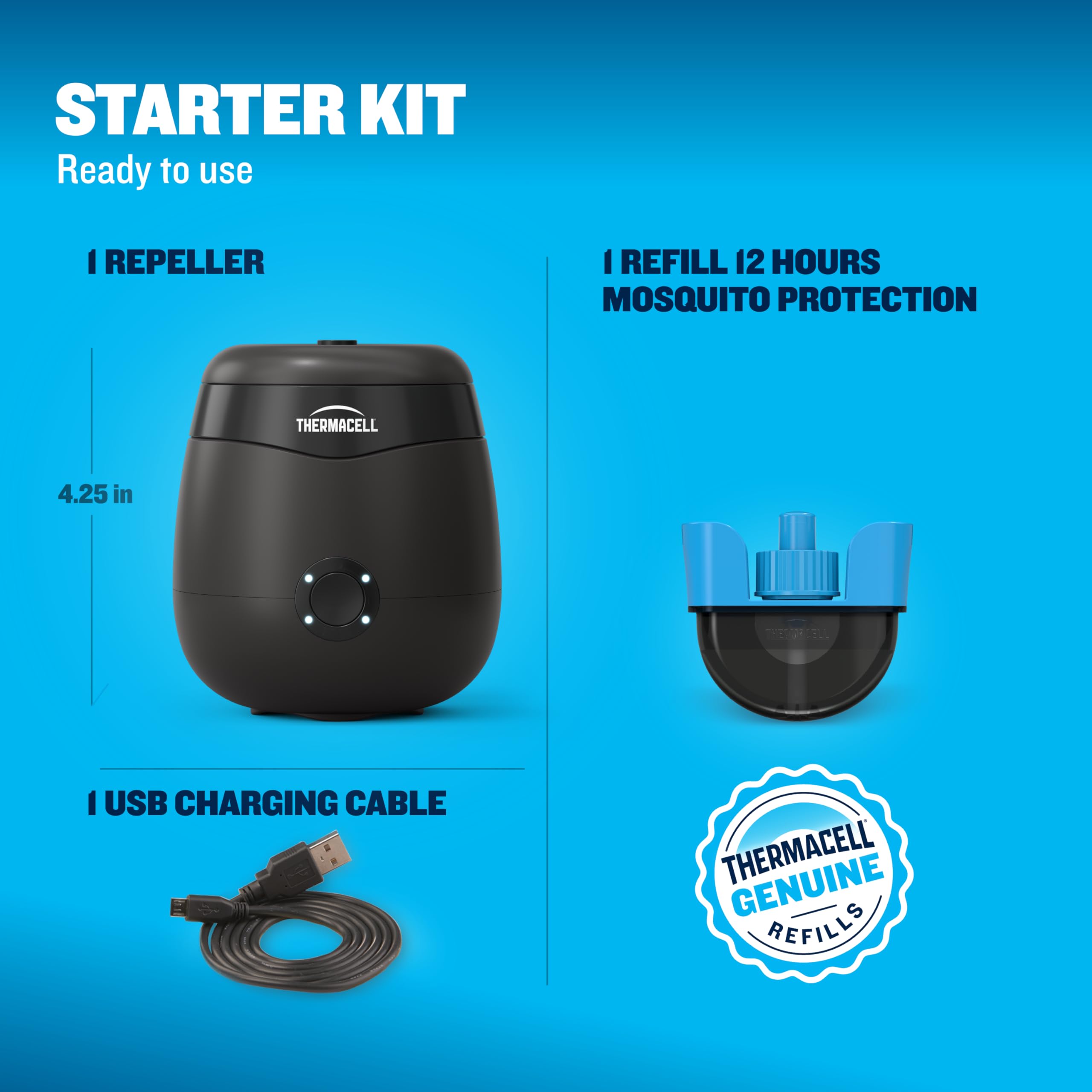 Thermacell E55e USB charging cable included for on-the-go power