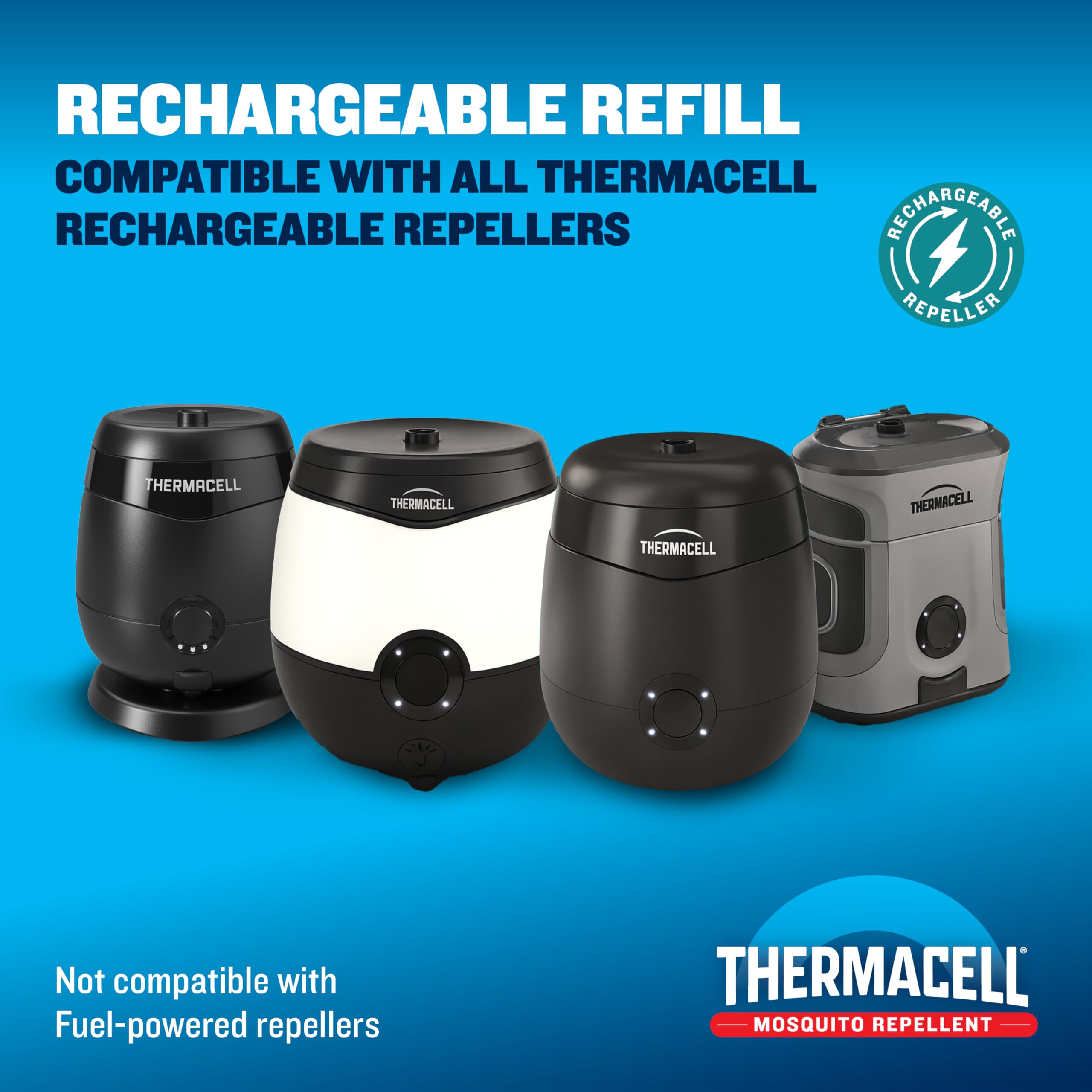 Thermacell 240-hour refill cartridge shown for scent-free defense.