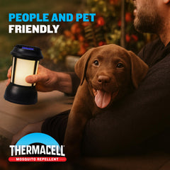 Thermacell Patio Shield Lantern being assembled for quick outdoor setup.