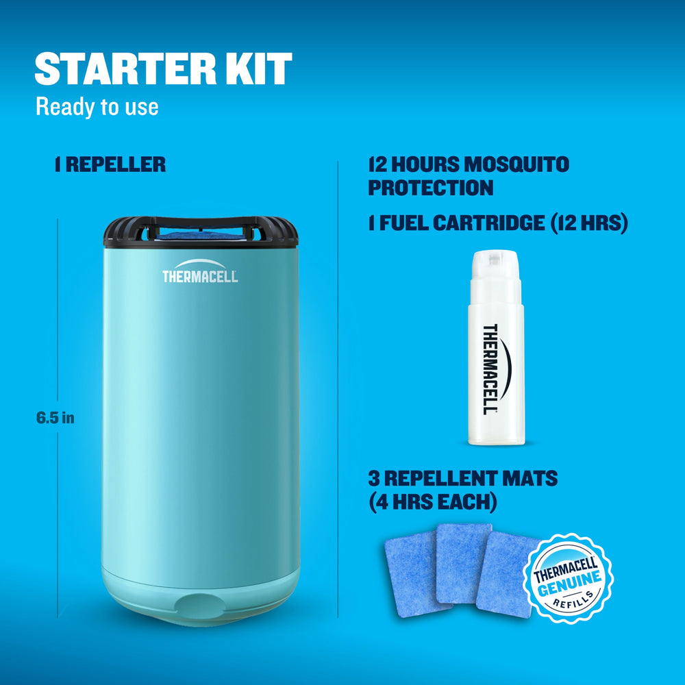 Thermacell device provides smoke-free, flame-free protection for patio gatherings.