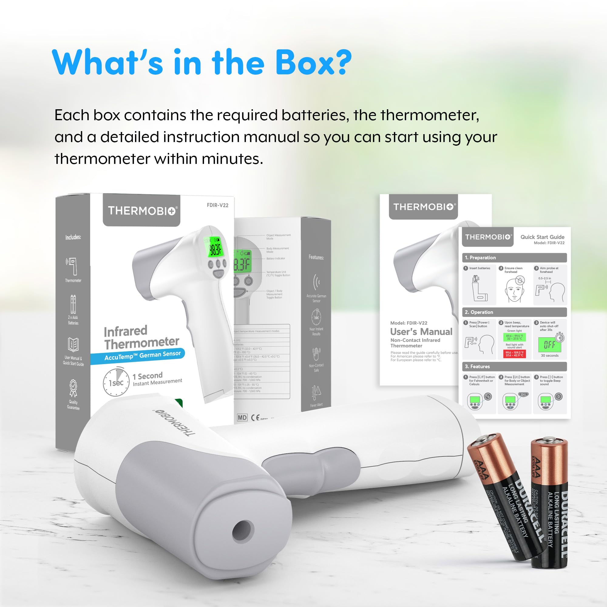 THERMOBIO infrared thermometer memory stores 32 results for quick review