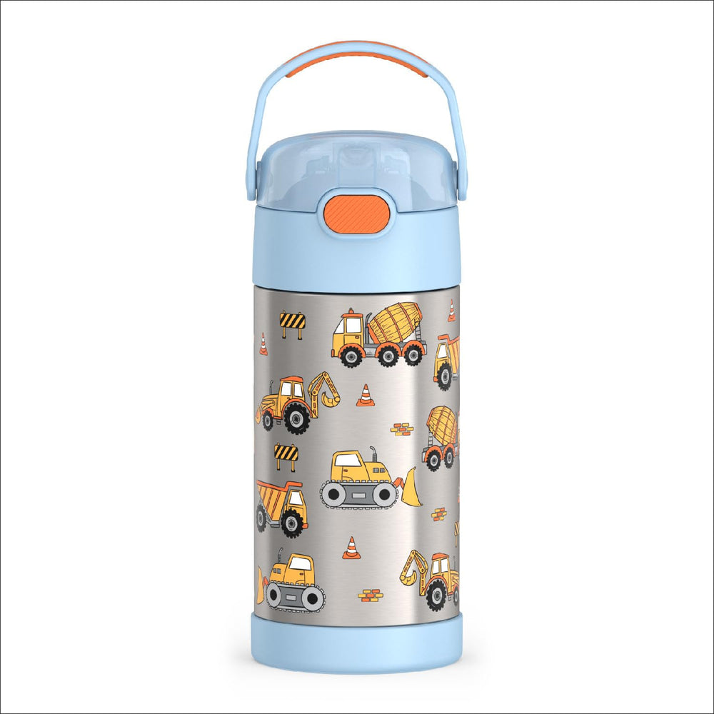 Thermos Funtainer 12oz bottle with straw close-up keeps drinks cold for hours