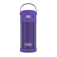 THERMOS FUNTAINER violet bottle with straw front view keeps beverages cool for hours