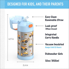 Thermos Funtainer kid using bottle with soft-touch carry handle