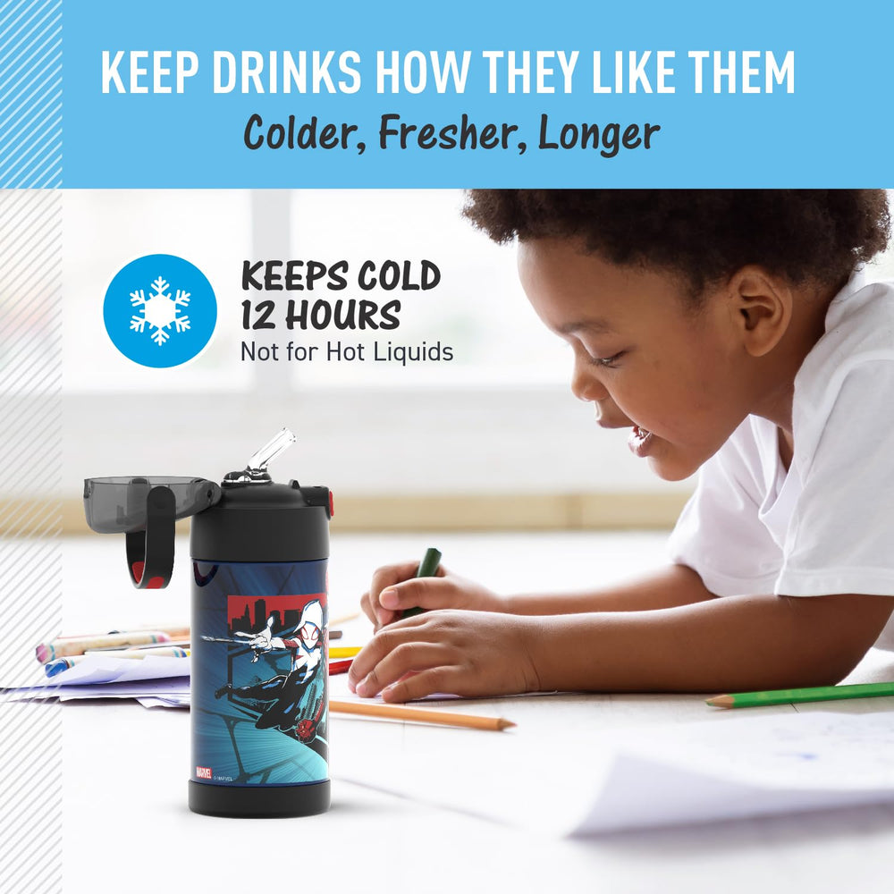 THERMOS FUNTainer push-button lid for quick access during activities