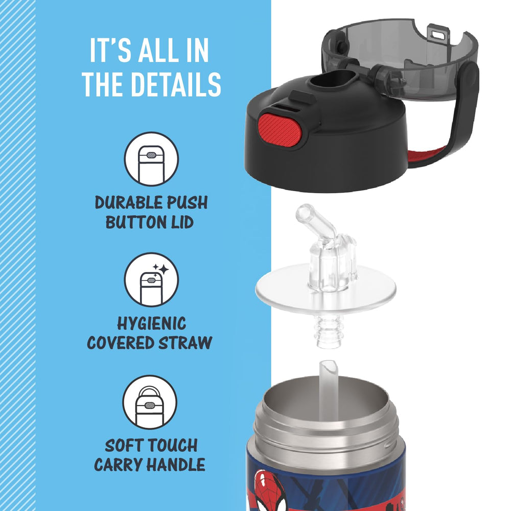 THERMOS FUNTainer stainless steel body resists drops and wear