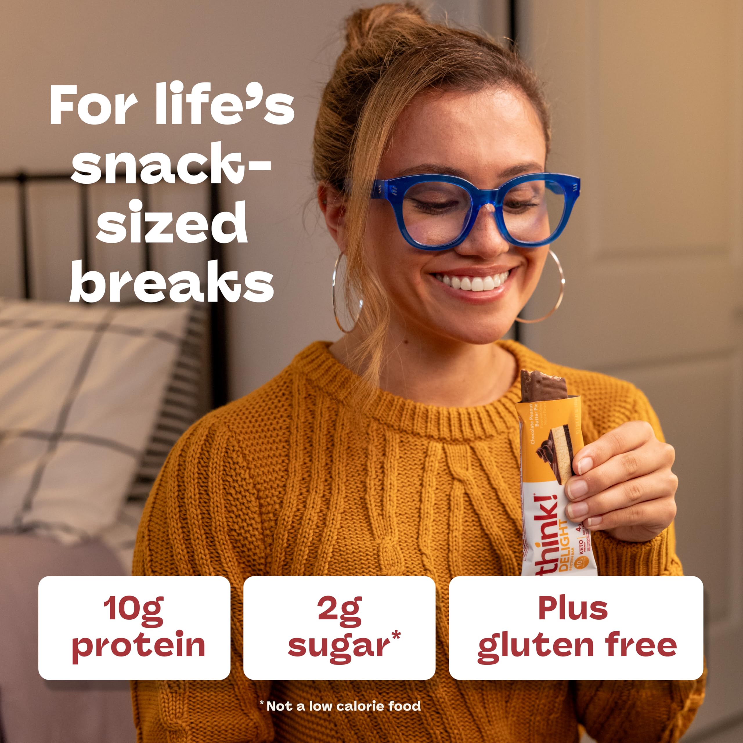 Think! Delight bar keto-friendly with low net carbs for keto snacking.