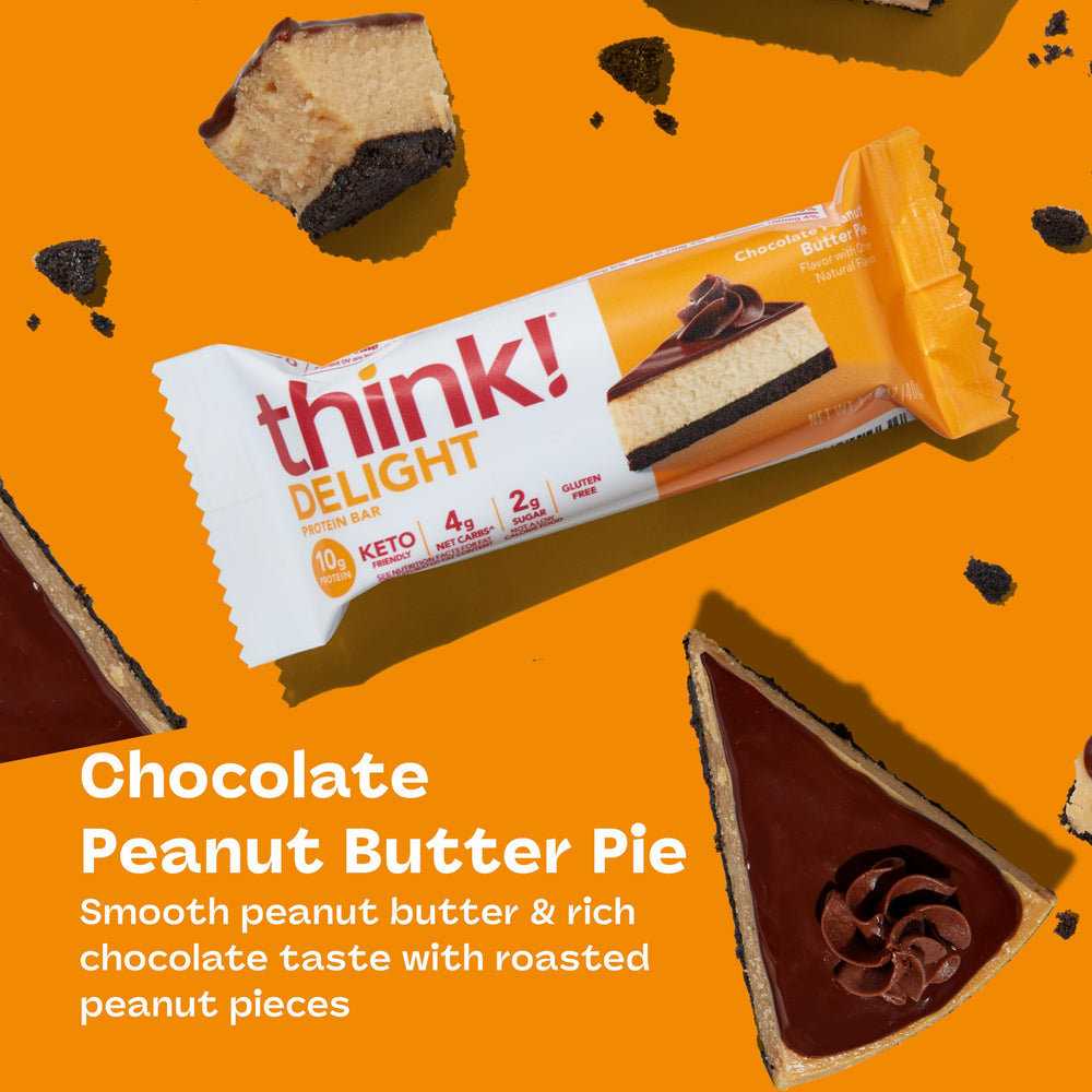 Think! Delight bar nutrition label highlights 10g protein per serving.
