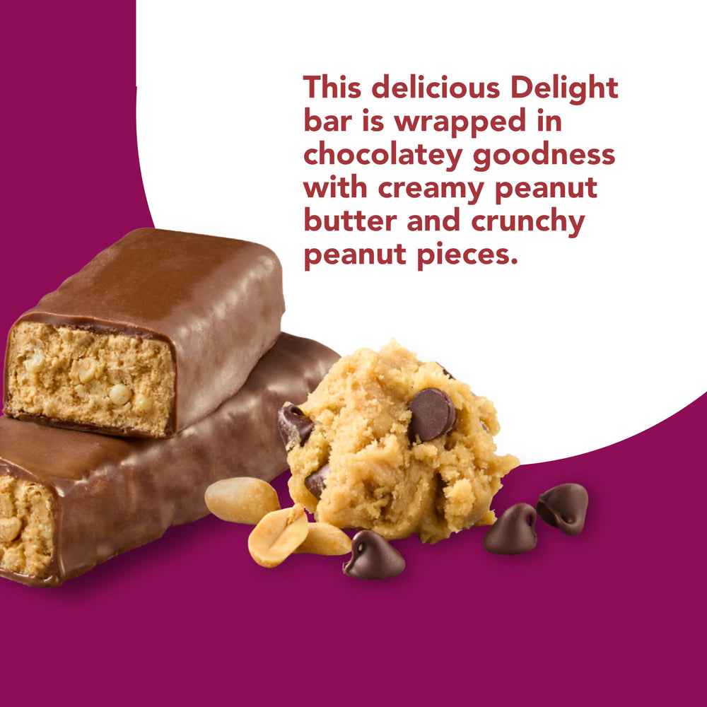 Think! Delight packaging open shows single bar in convenient serving.