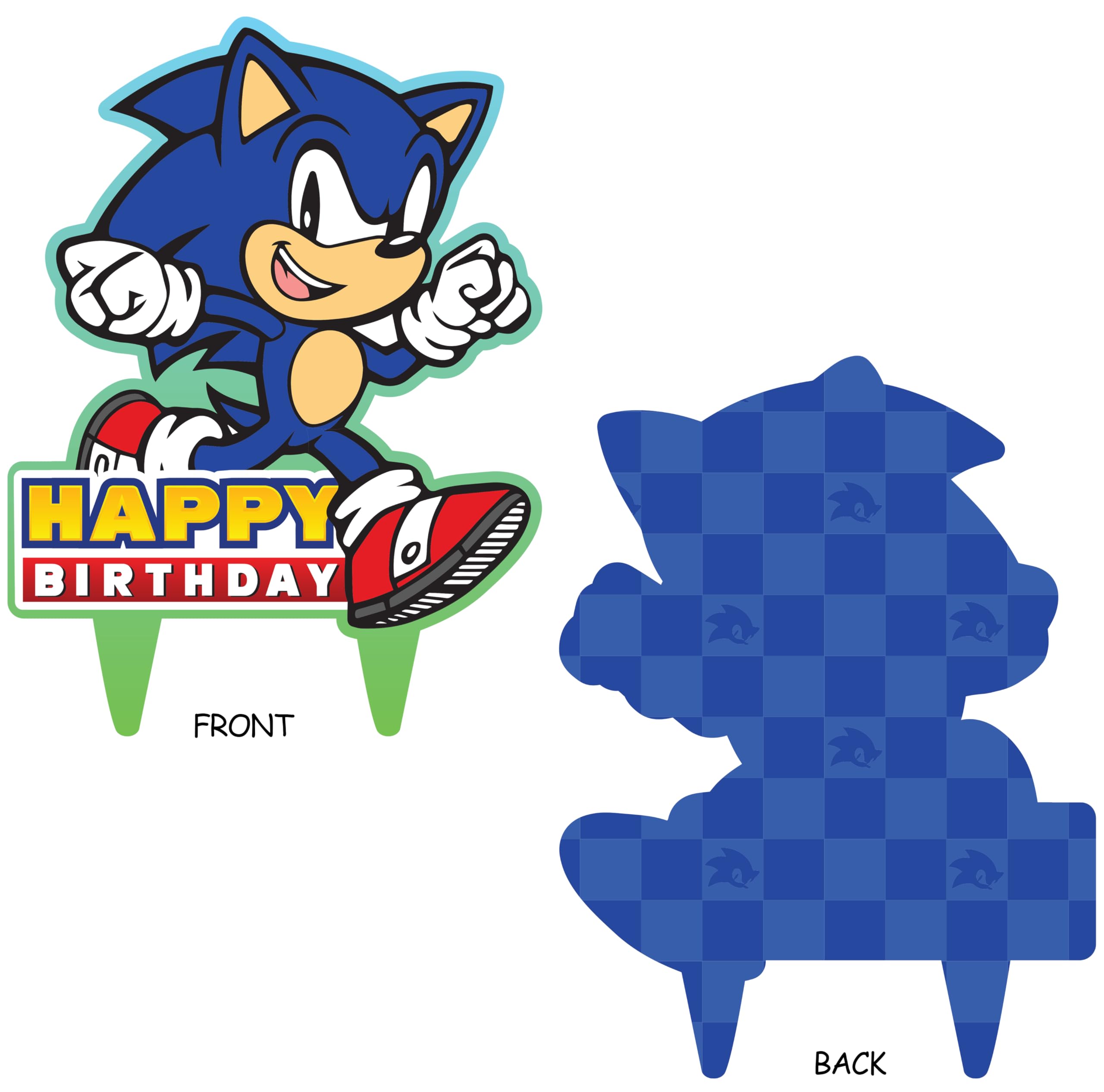 Think Green Fun Sonic Gamer topper back view shows vibrant design from all angles.