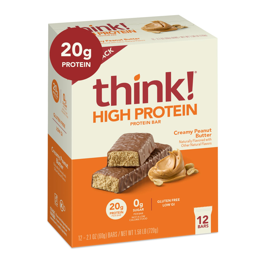 Ingredients label on think! bar shows gluten-free and kosher attributes