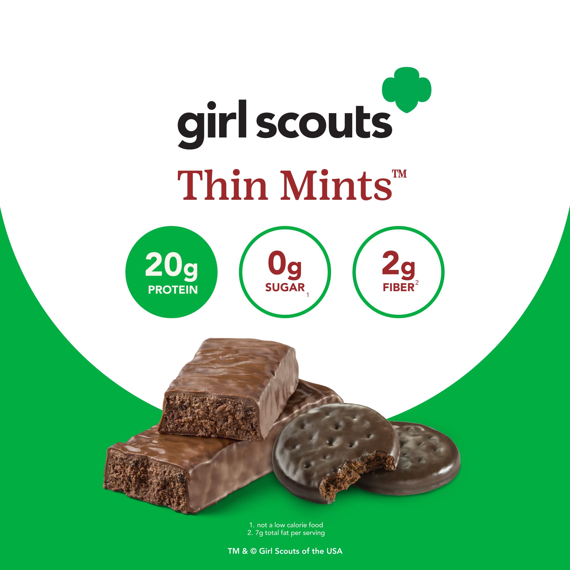 think! Protein Bars Thin Mint ingredients highlighting gluten-free and low GI.