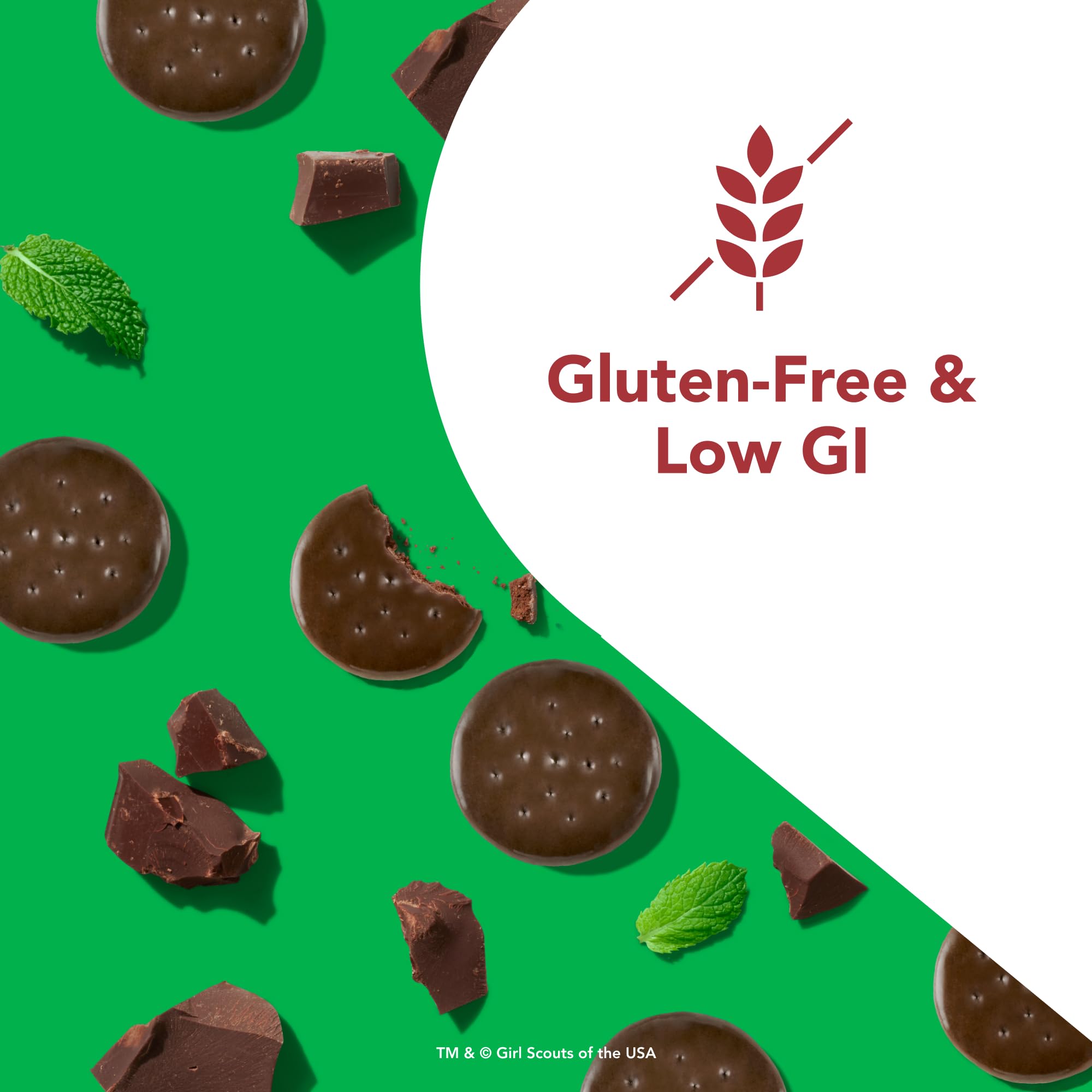 think! Protein Bars Thin Mint on a shelf, convenient snack option.