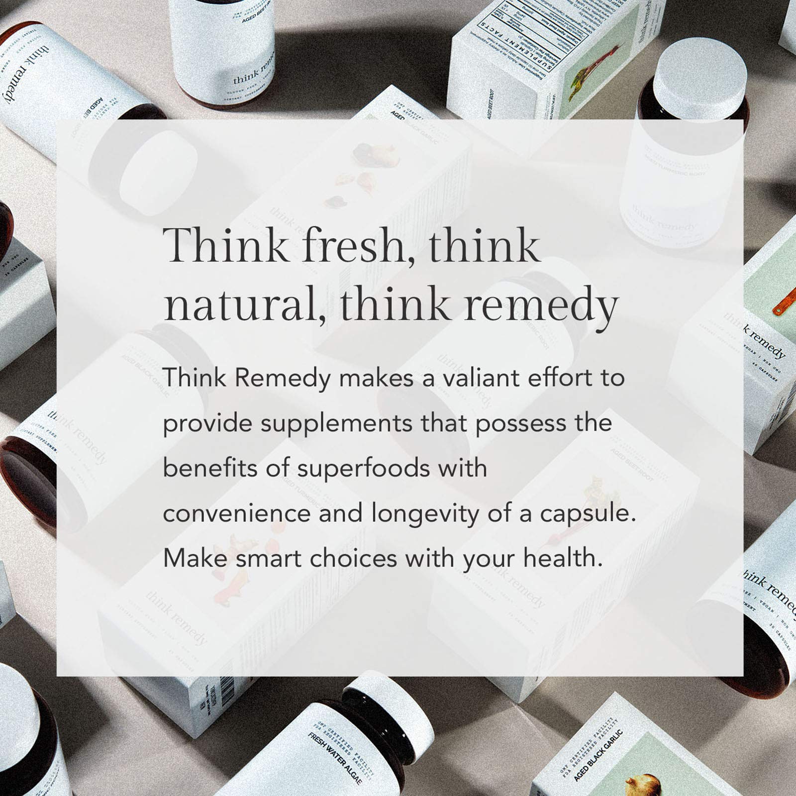 Think Remedy gluten-free vegan label on packaging.