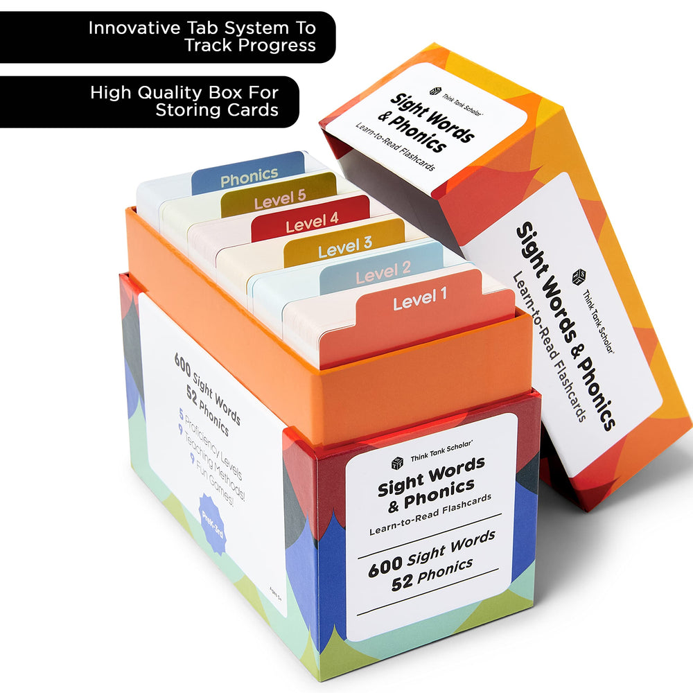 Think Tank Scholar large bold letters on cards support easy perusal and independent practice