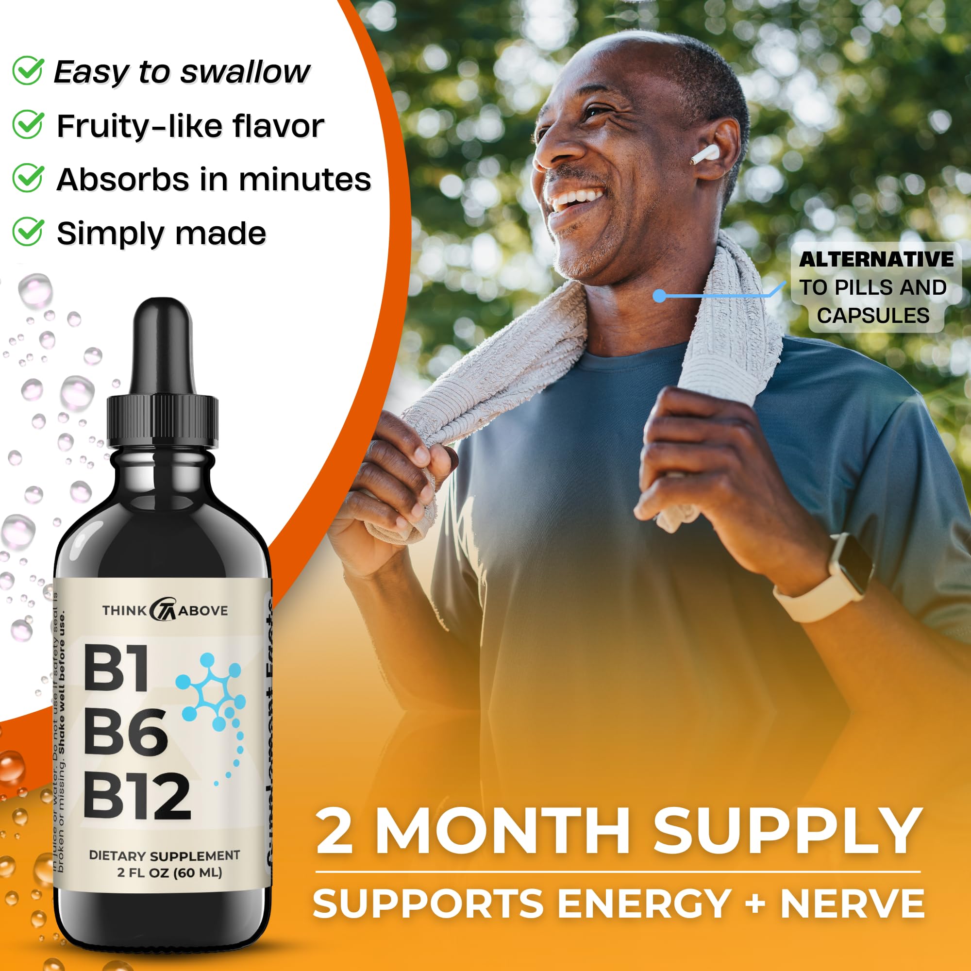 ThinkAbove B1 B6 B12 liquid drops morning-use convenient daily ritual.