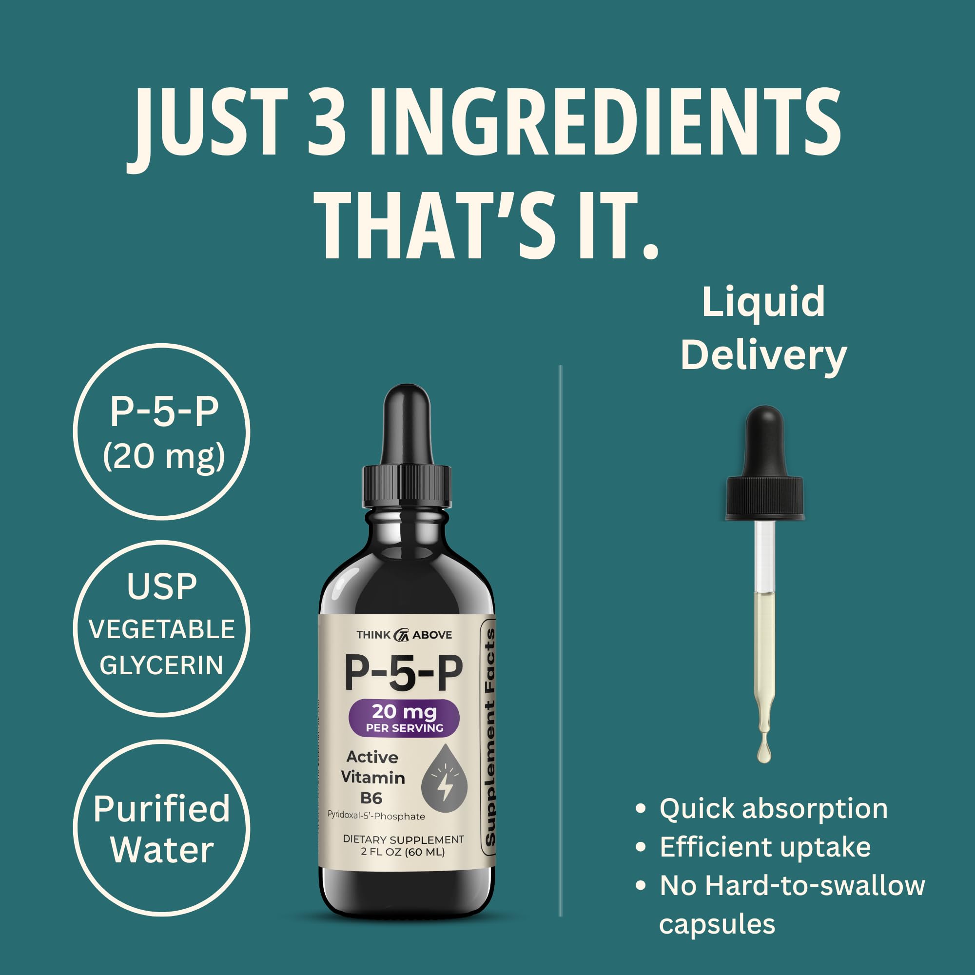 Think Above P5P activated B6 in liquid form supports easy integration into routines