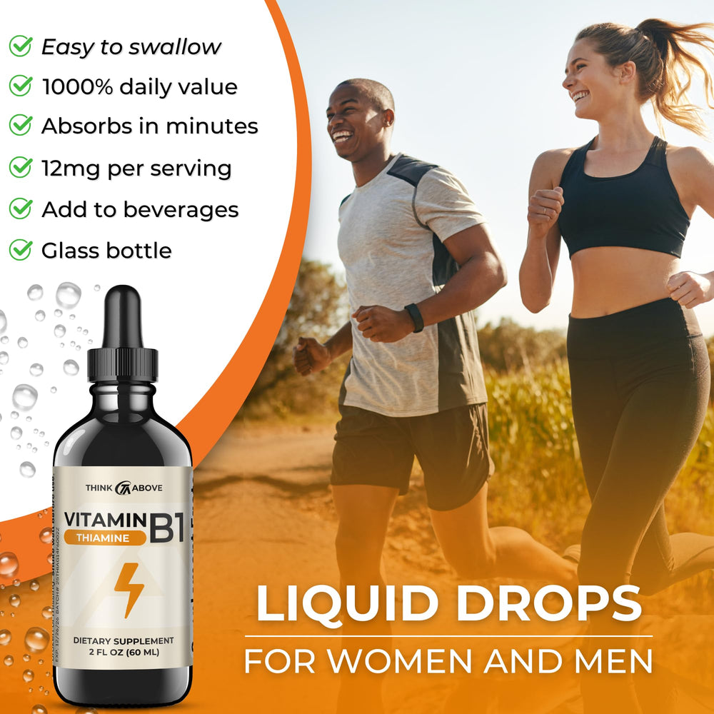 Think Above Vitamin B1 drops pouring for easy dosing