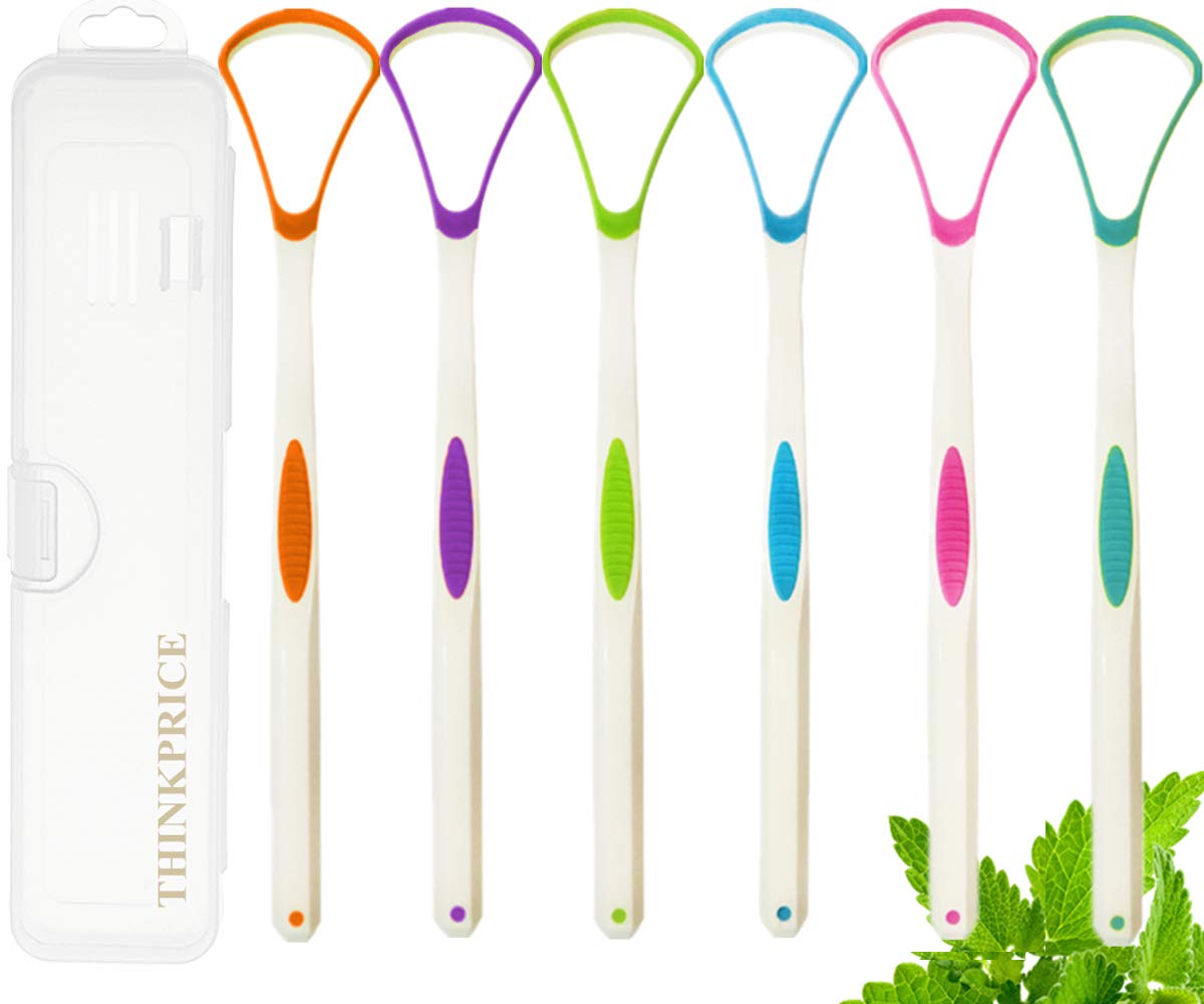 THINKPRICE tongue scraper set with travel case for convenient daily use.