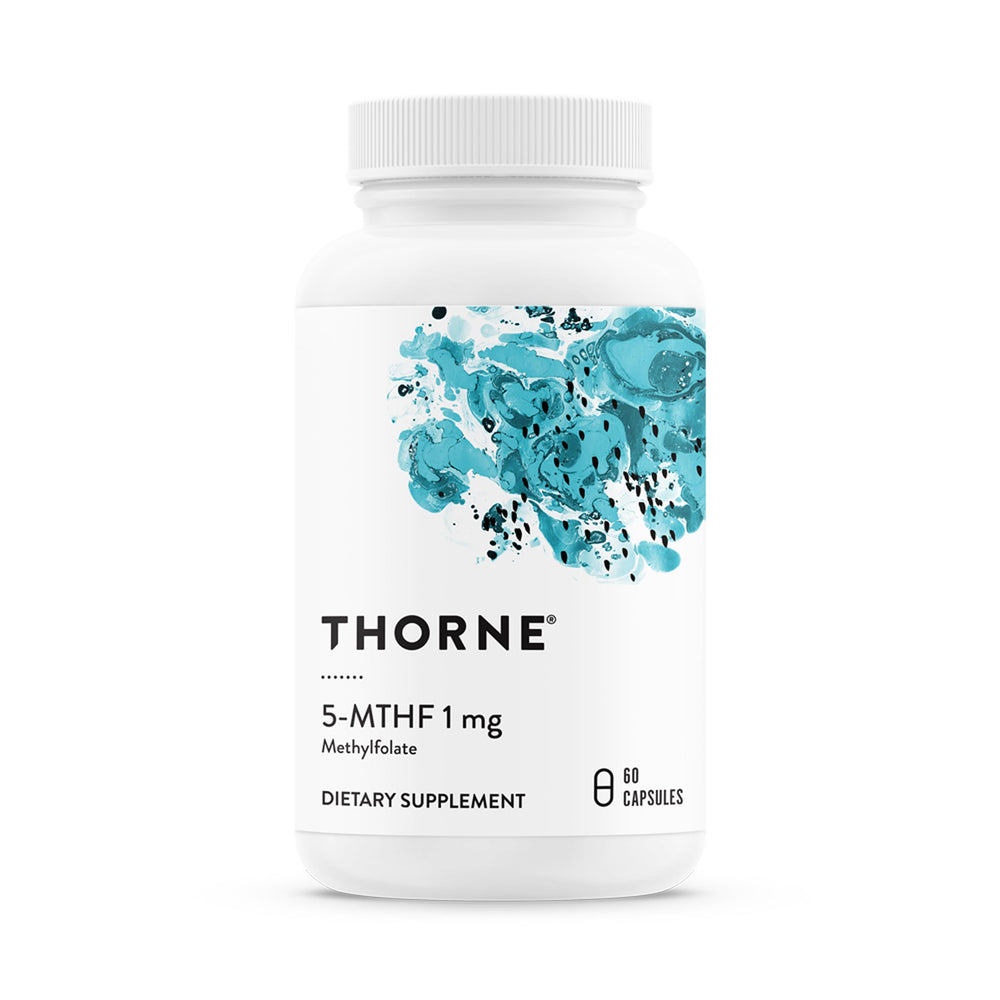 THORNE 5-MTHF bottle label showing purity testing