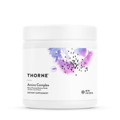 THORNE Amino Complex berry bottle pour for post-workout recovery support