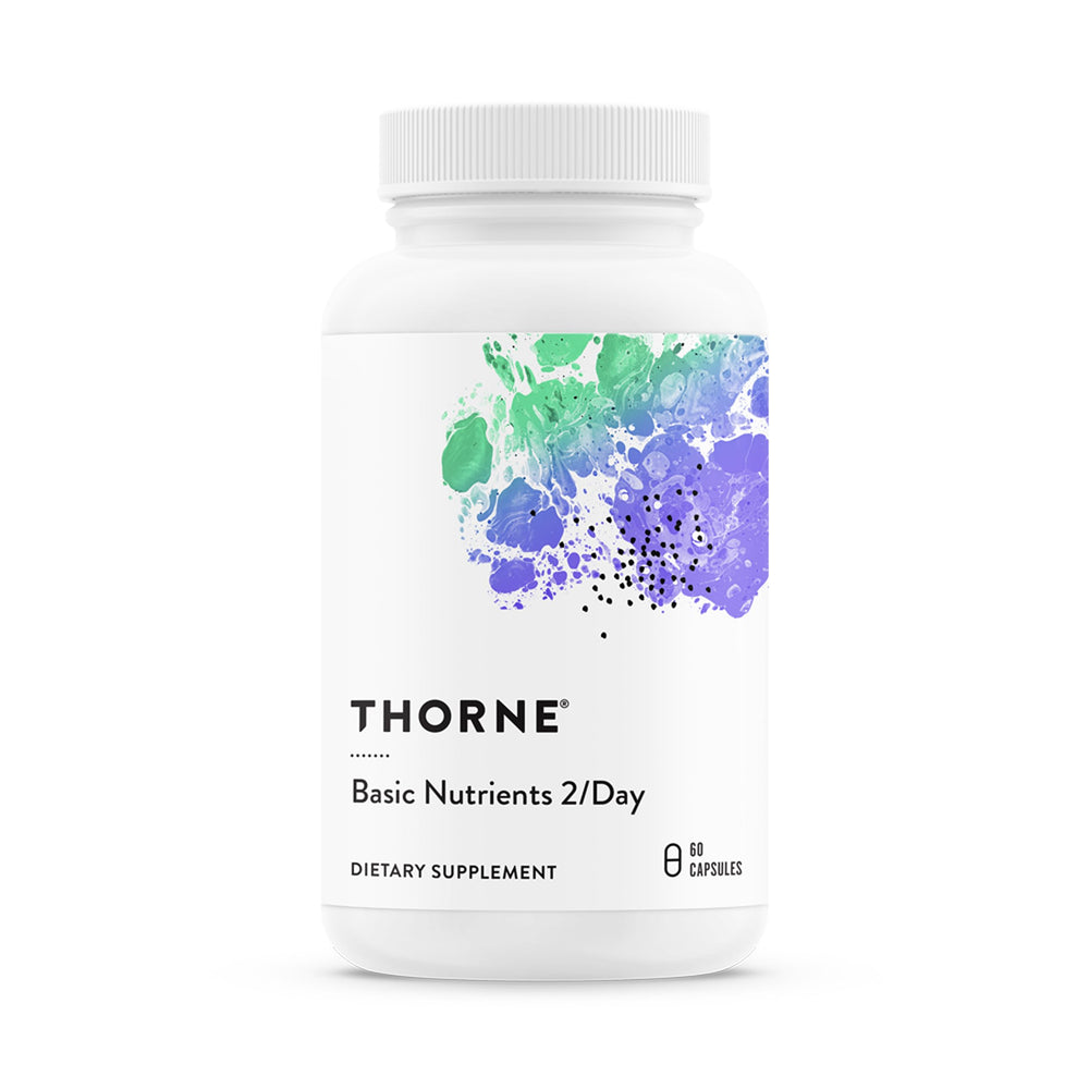 THORNE Basic Nutrients 2 Day bottle front for simple daily wellness.