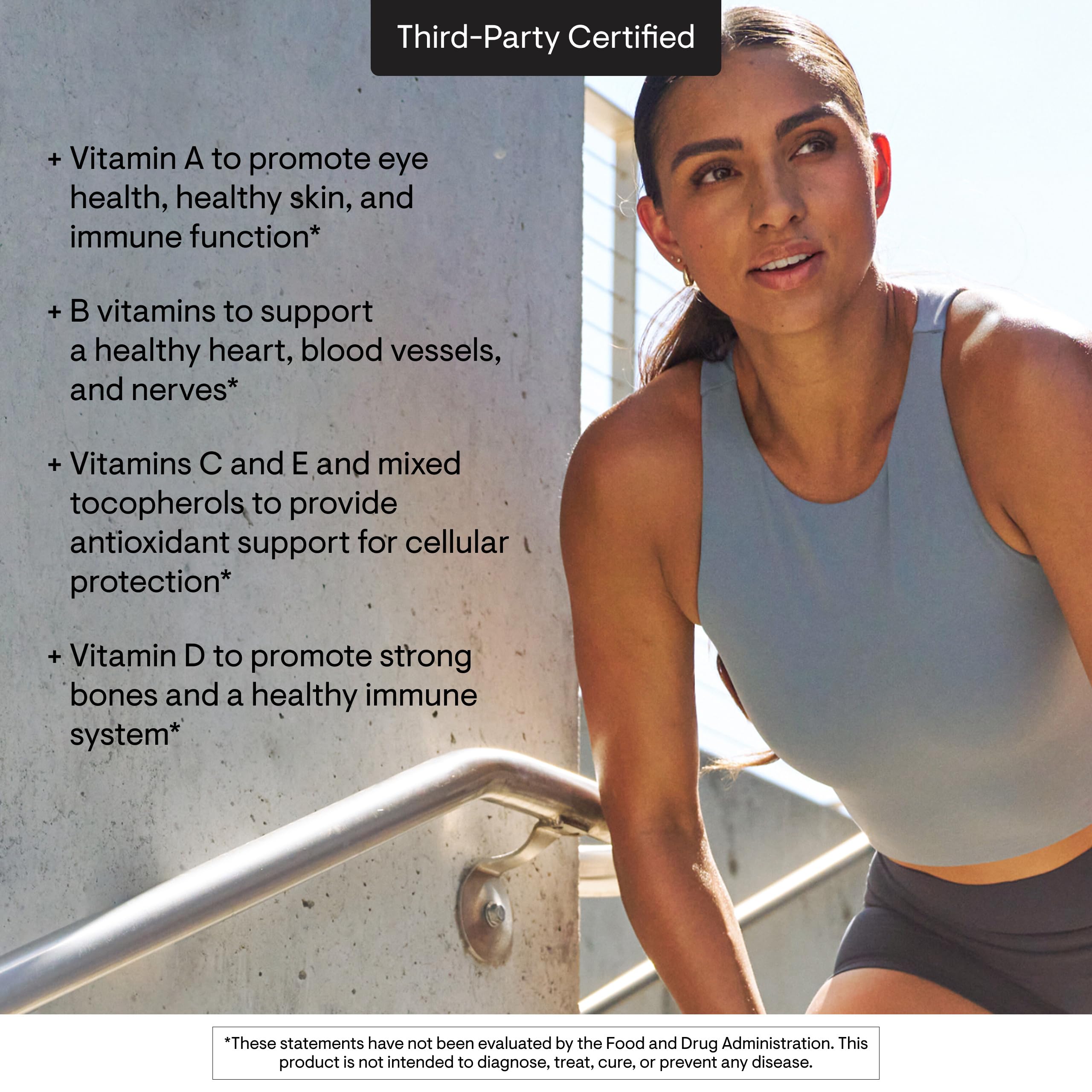 THORNE Basic Nutrients 2 Day bottle open reveals easy-to-swallow capsules.