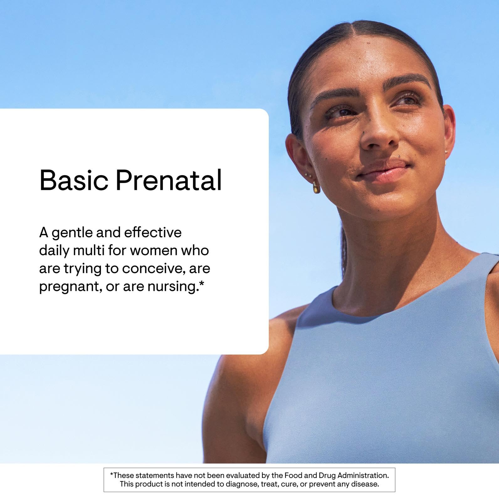 THORNE Basic Prenatal ingredient label closeup highlights 18 vitamins and choline.