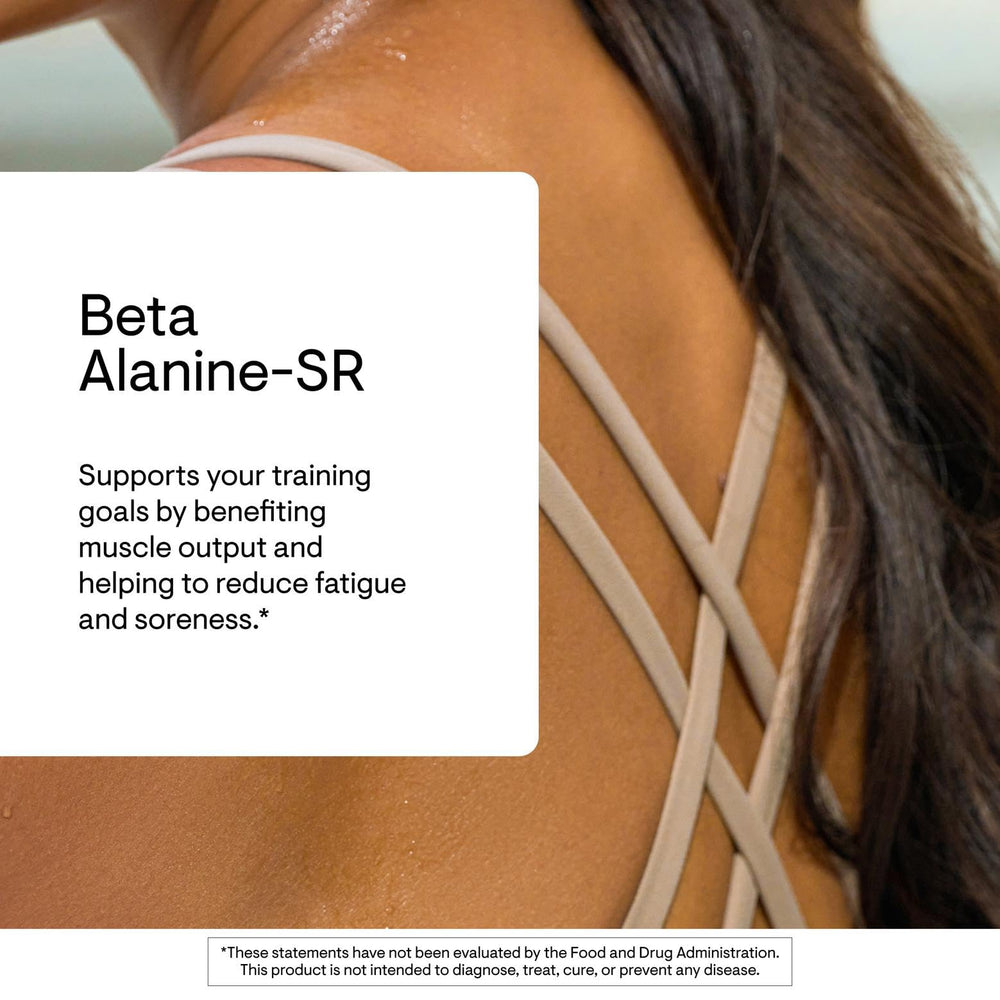 THORNE Beta Alanine Sustained Release packaging emphasizing gluten- and dairy-free formula.
