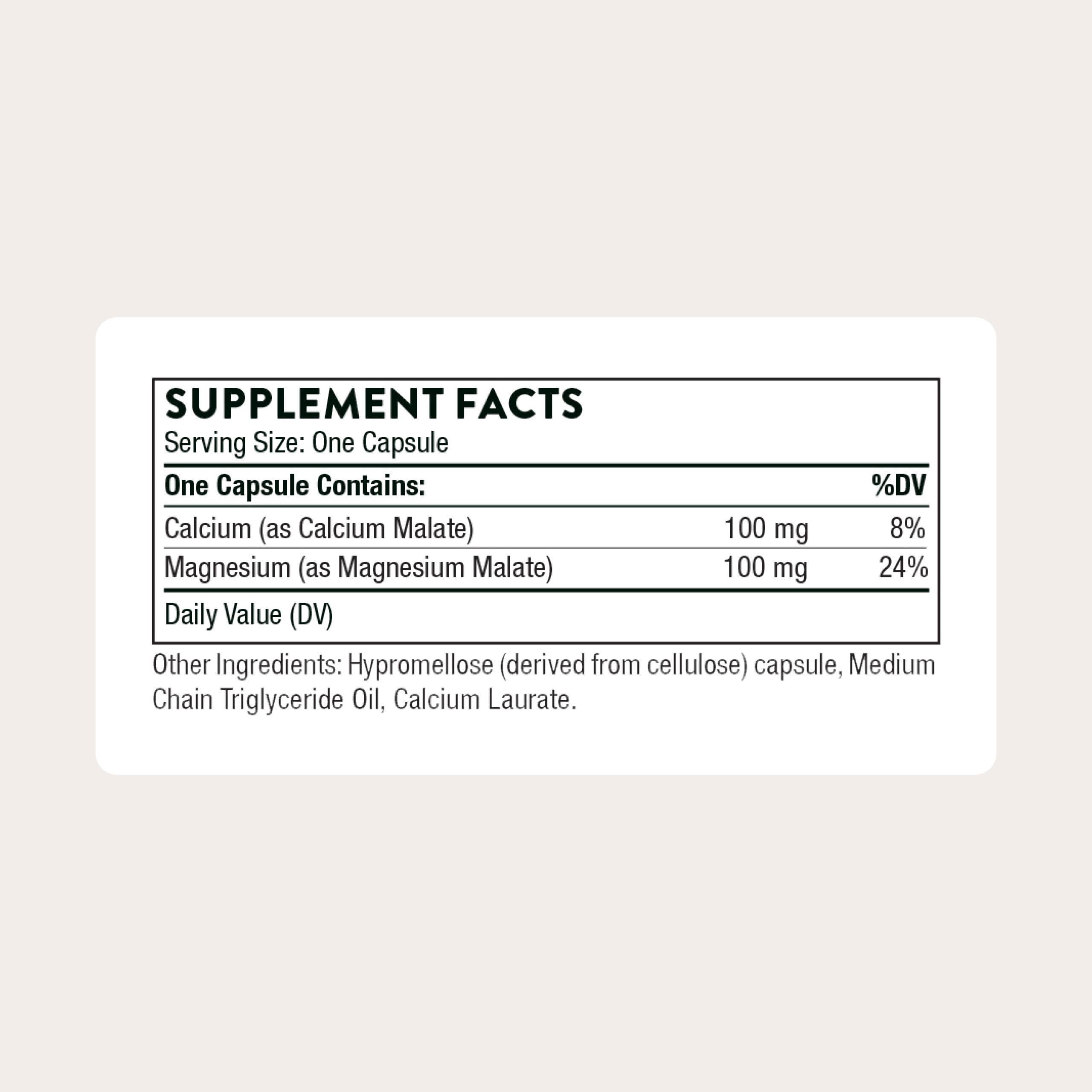 Close-up of the THORNE label highlighting third-party certification and a dairy-free formula.
