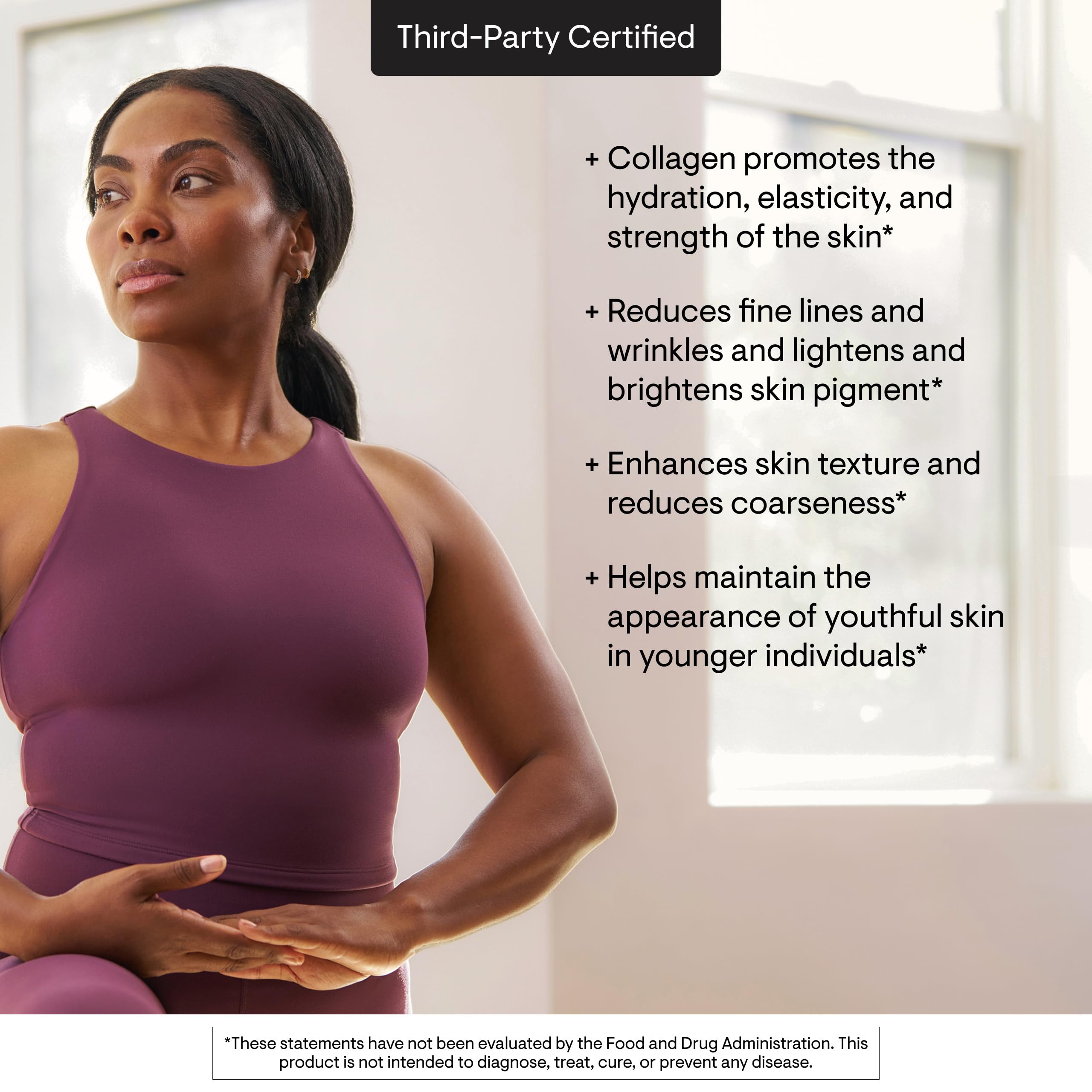 THORNE Collagen Plus ingredients label shows peptides and botanicals.
