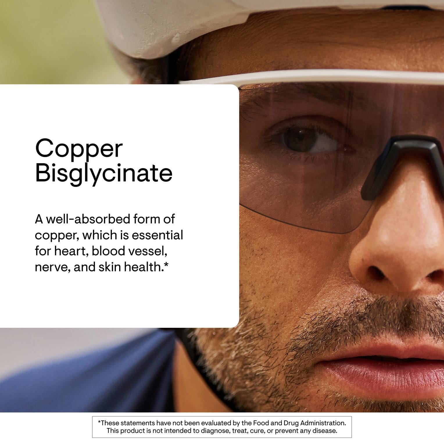 THORNE Copper Bisglycinate label detail highlighting third‑party certification and gluten‑free formula.