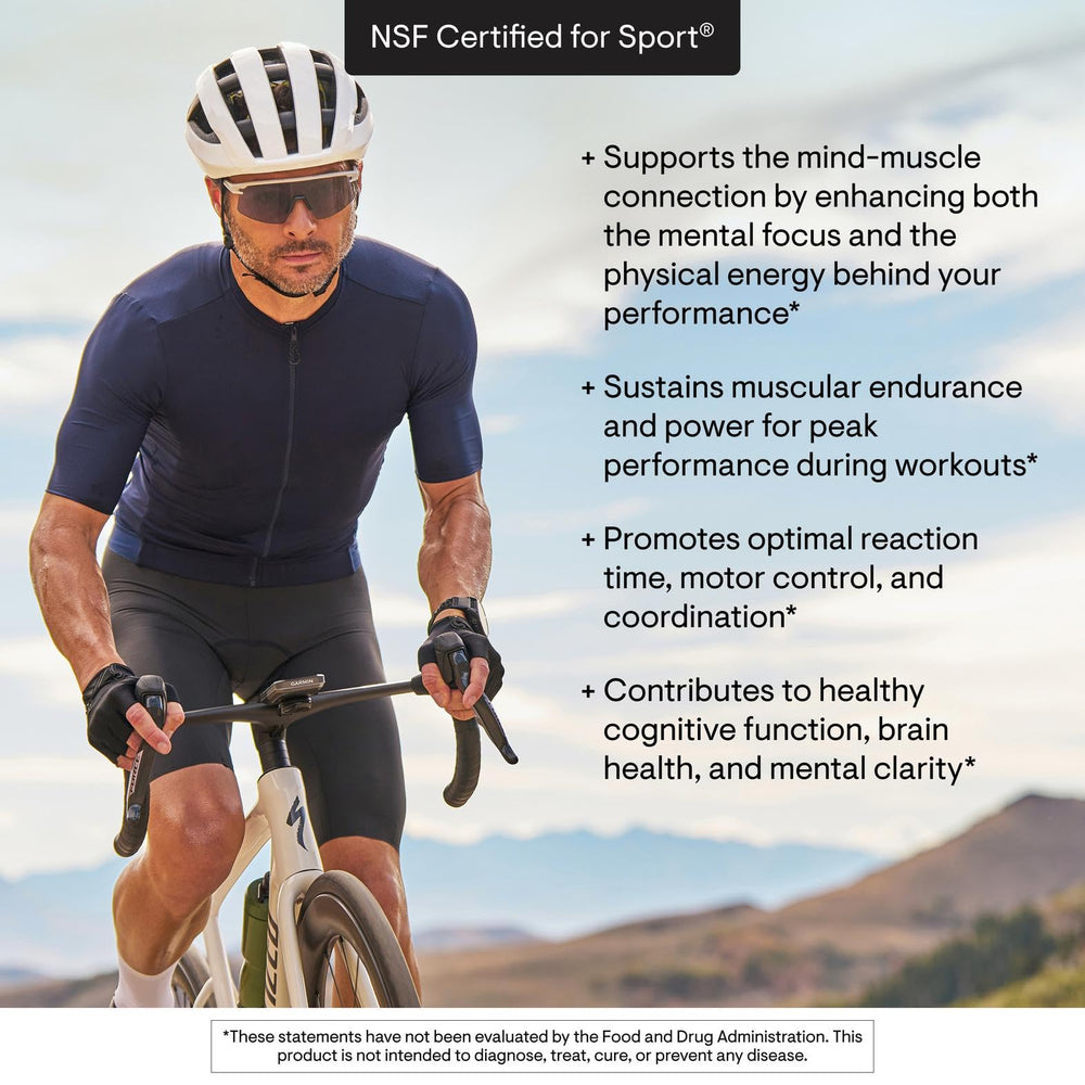 THORNE Creatine + Alpha GPC NSF label on the bottle