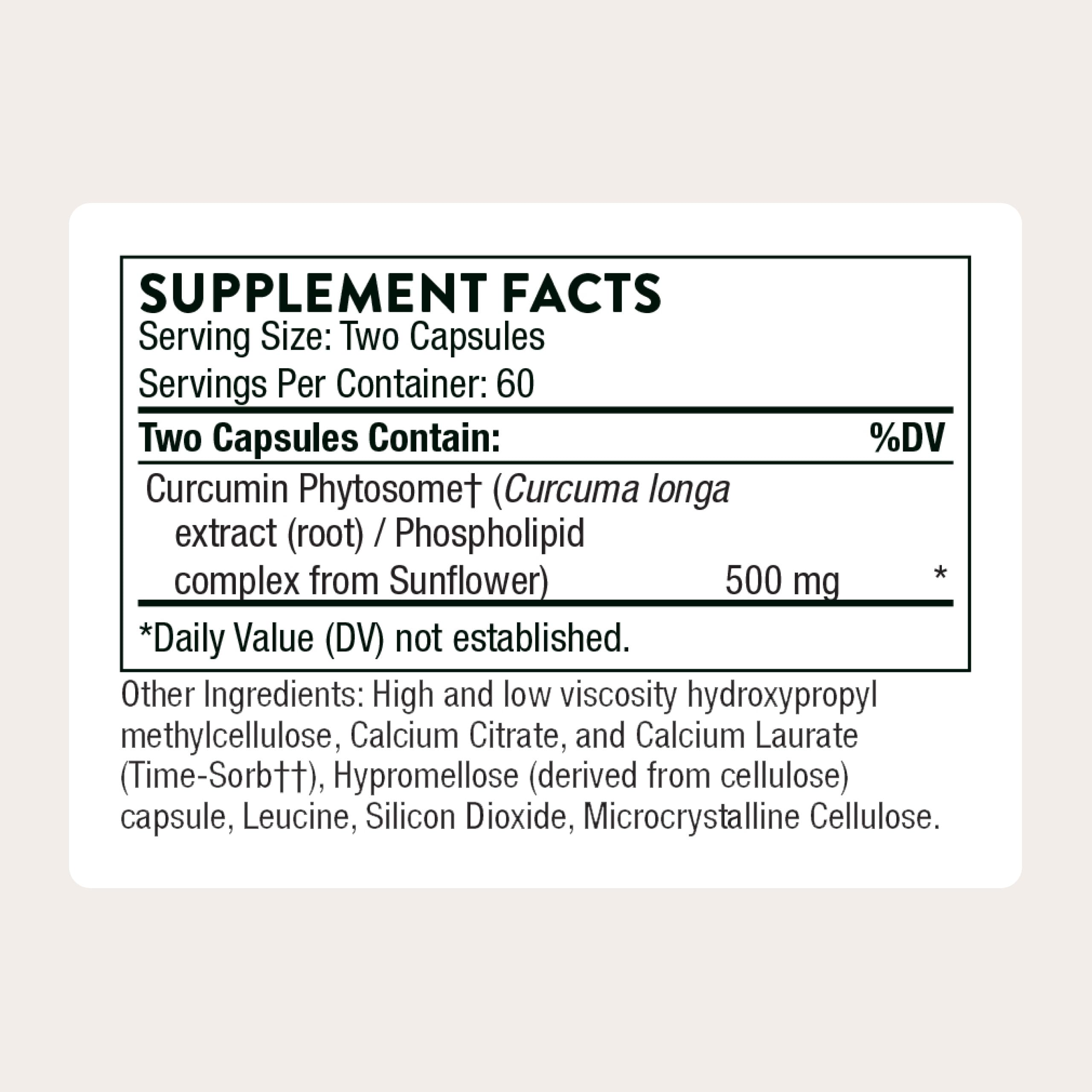 THORNE Curcumin Phytosome absorption graph shows higher bioavailability.