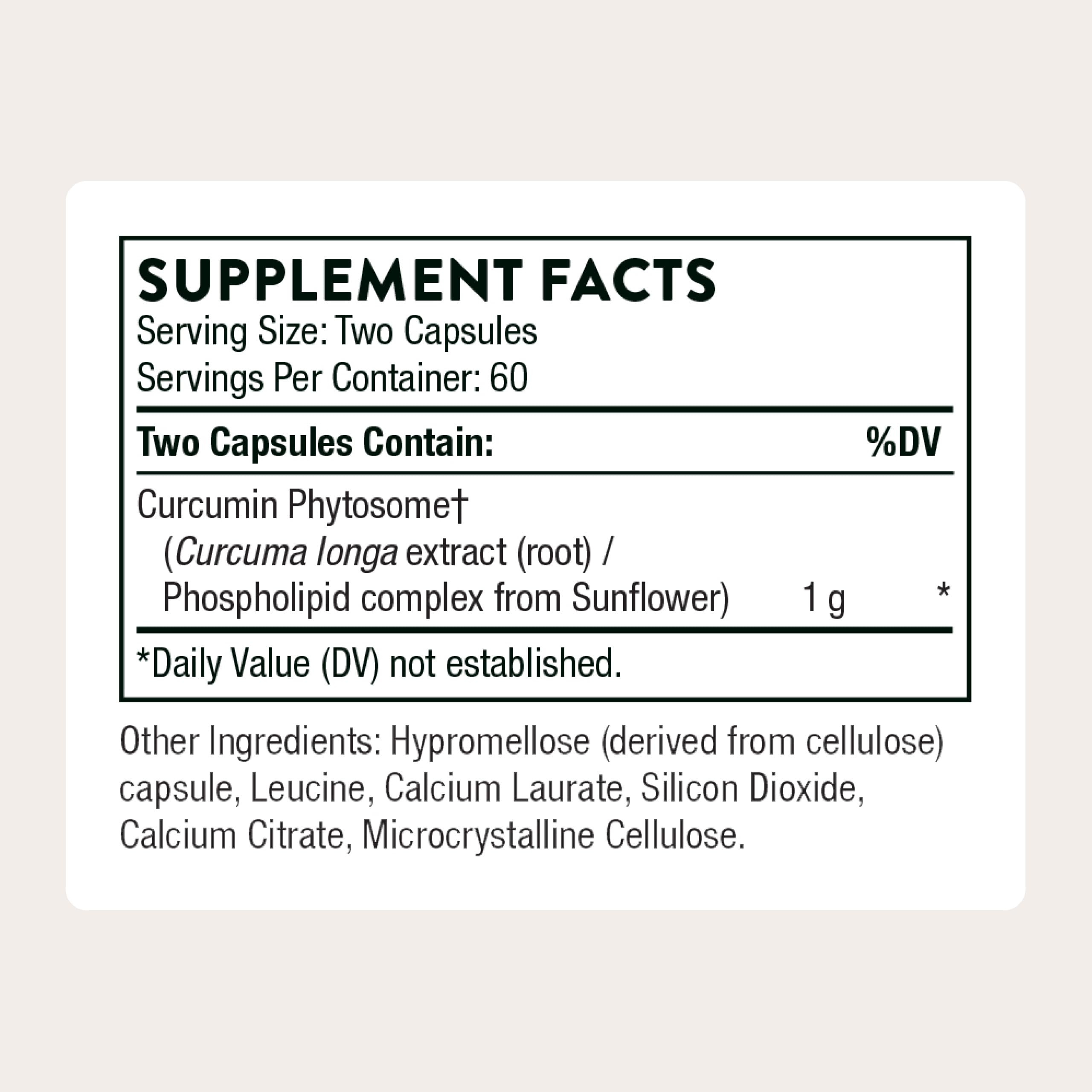 Close-up of Thorne Meriva label highlights absorption and quality.